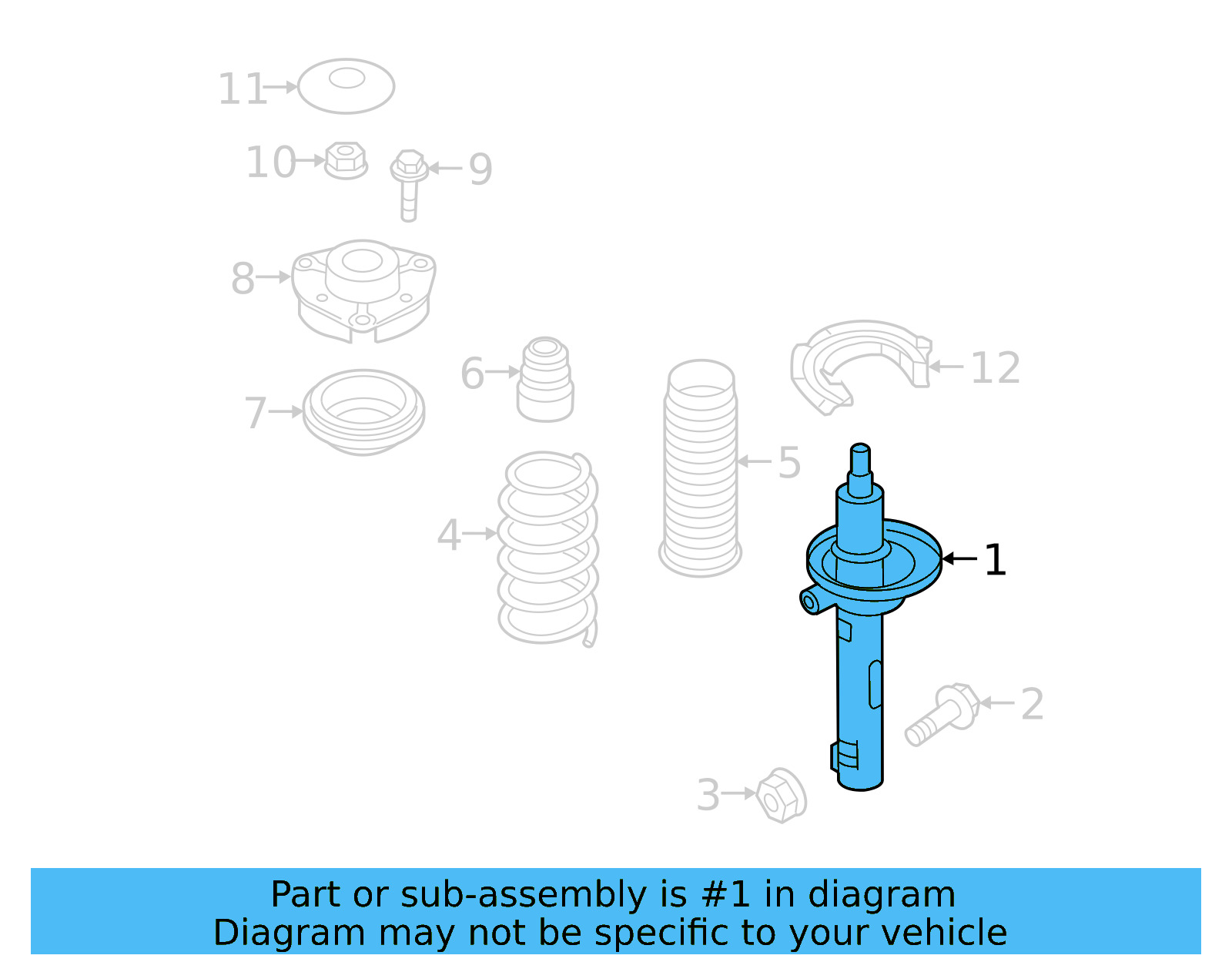 Strut 5QM-413-024-B - View 3