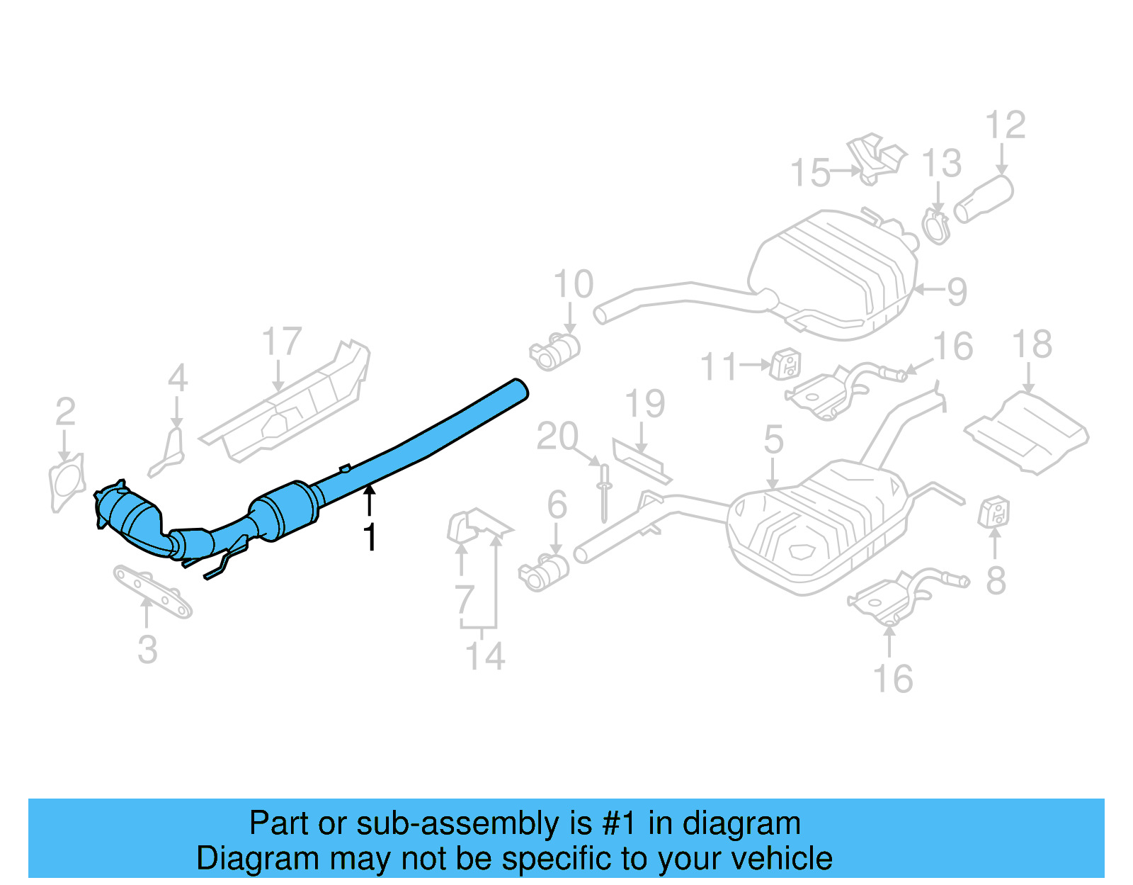 Catalytic Converter 3C0-254-505-CX - View 4