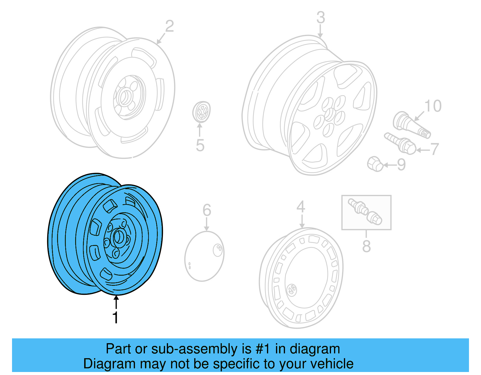 Wheel 7D0-601-027-A-091 - View 7
