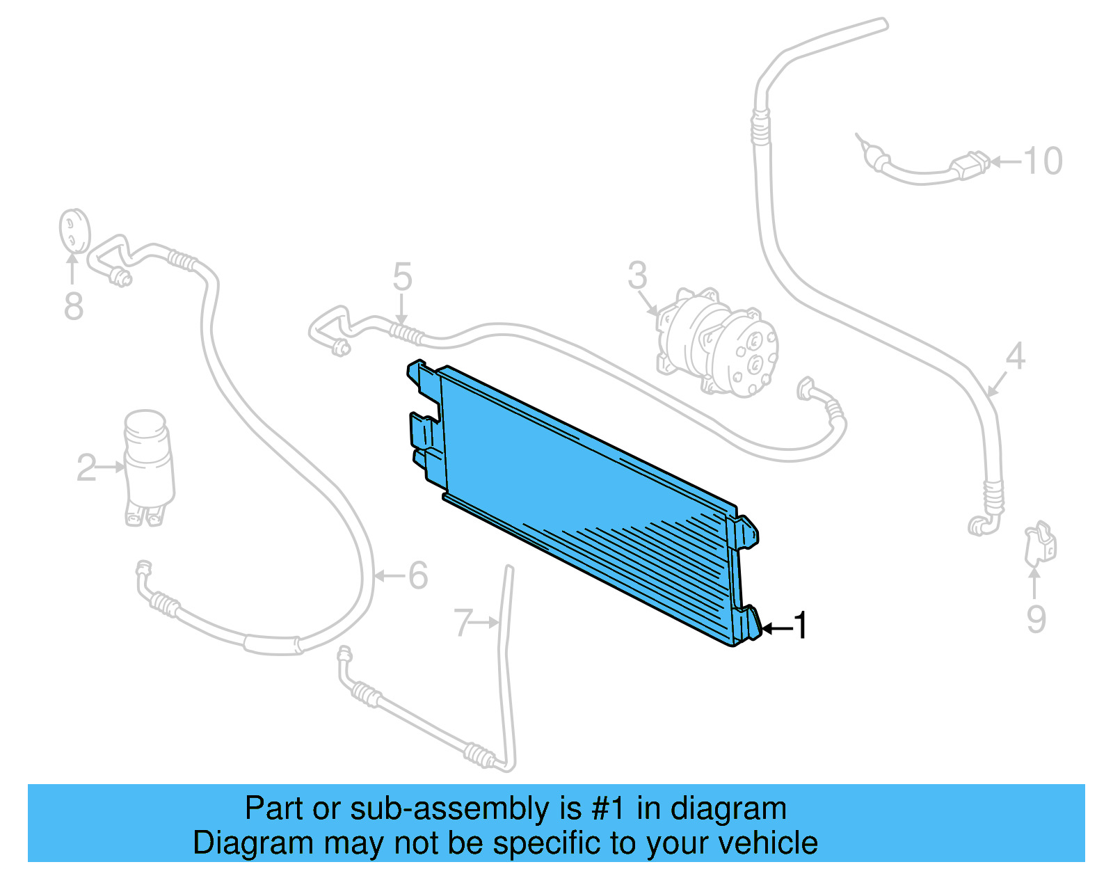 A/C Condenser 7D0-820-413-B - View 4