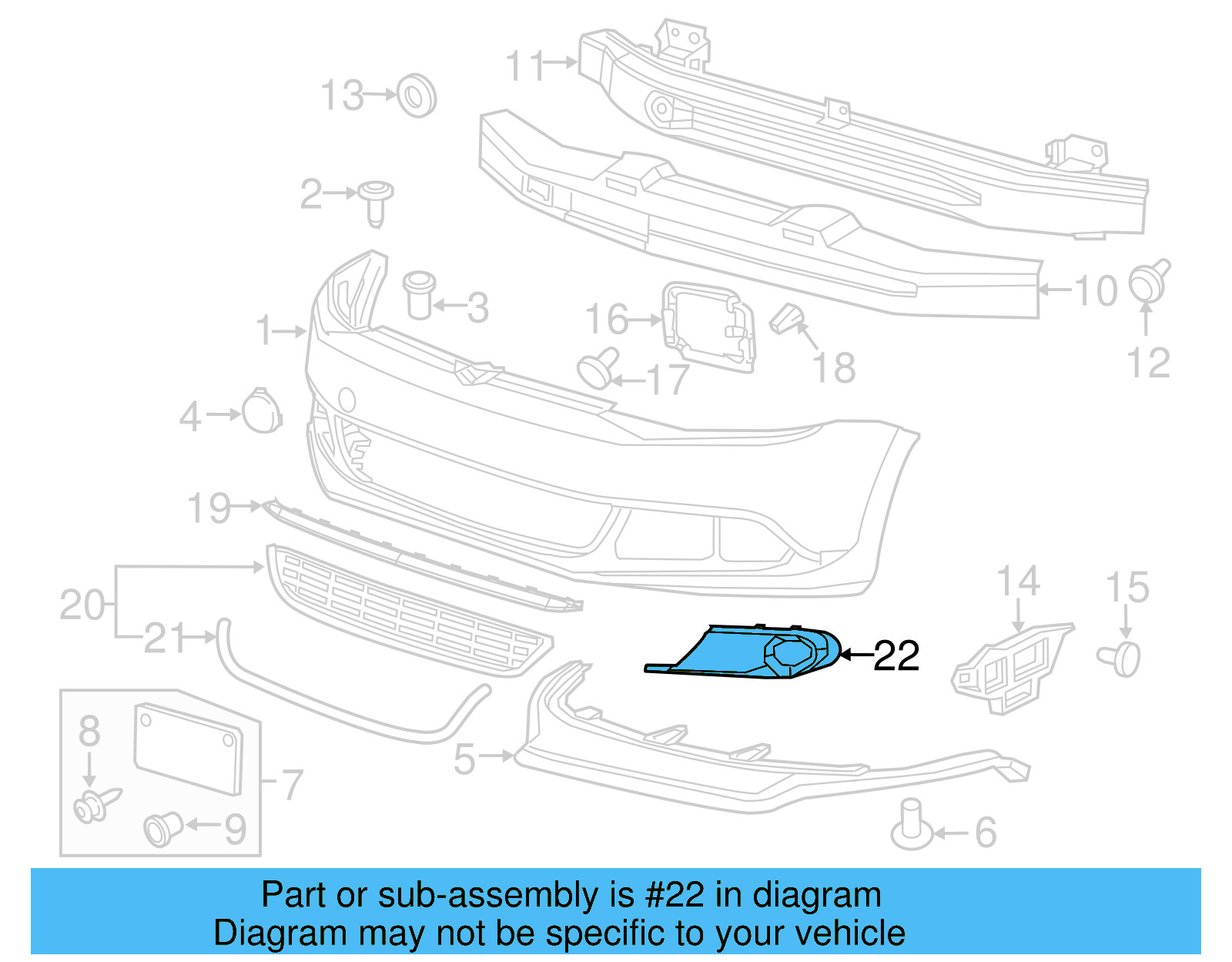 Outer Grille 5C6-853-666-B-9B9 - View 9