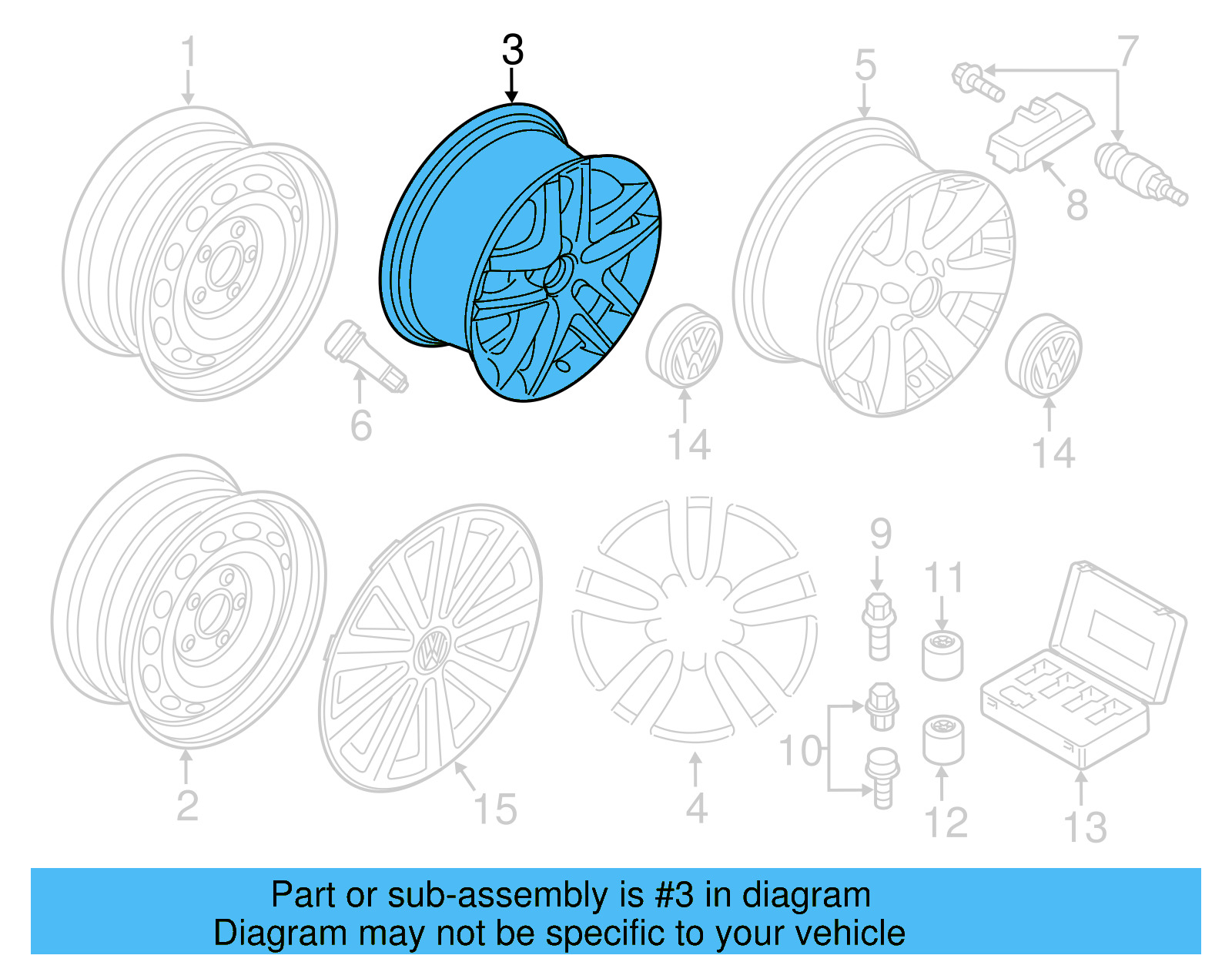 Wheel, Alloy 5N0-601-025-8Z8 - View 19