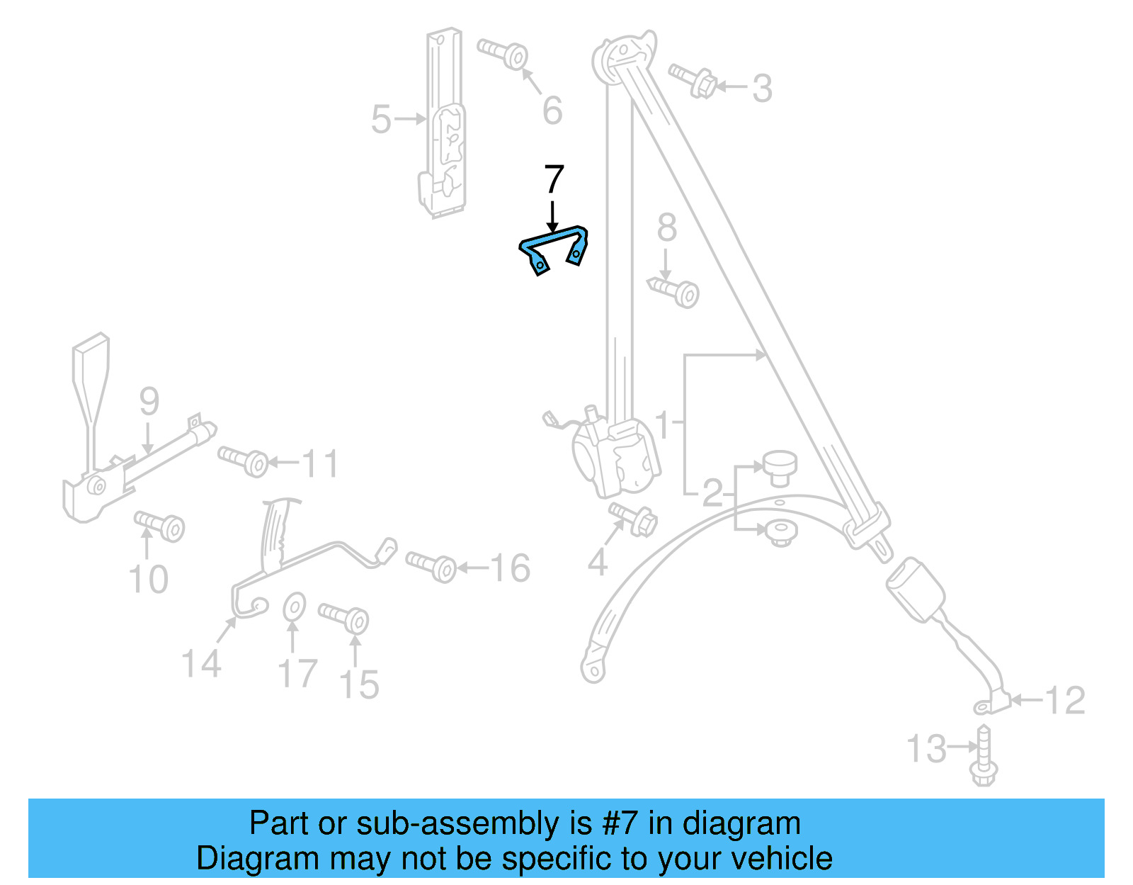 Seat Belt Guide 5G0-857-817 - View 25