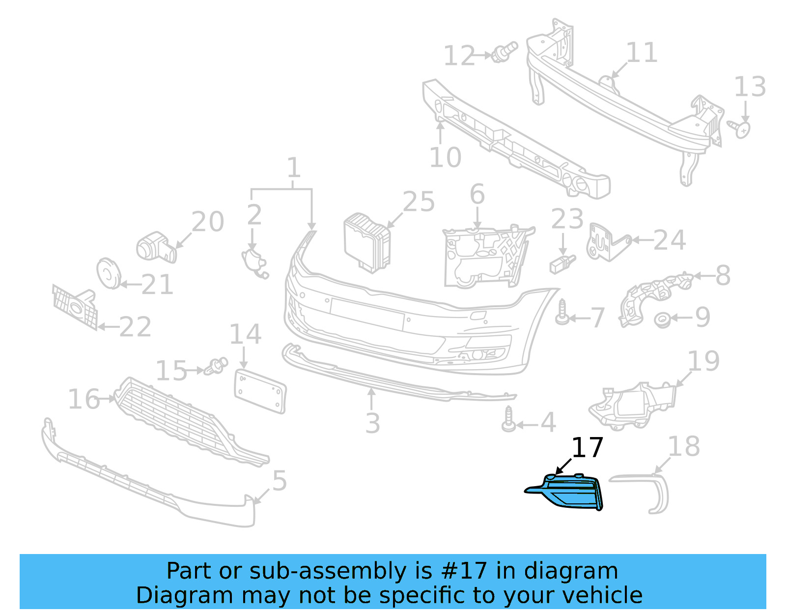 Outer Grille 5G0-853-666-R-041 - View 3