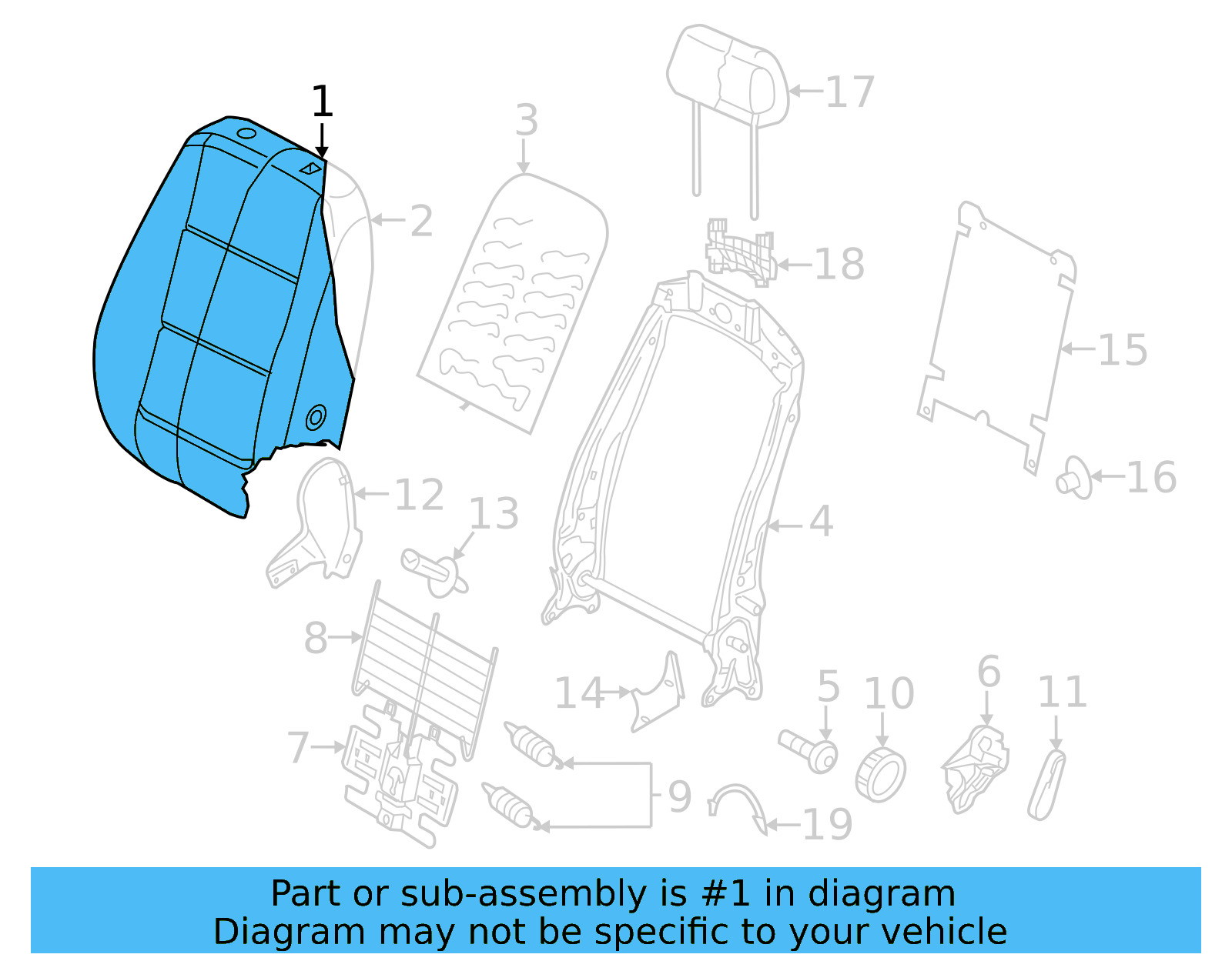 Seat Back Cover 5NN-881-806-AN-KMG - View 3