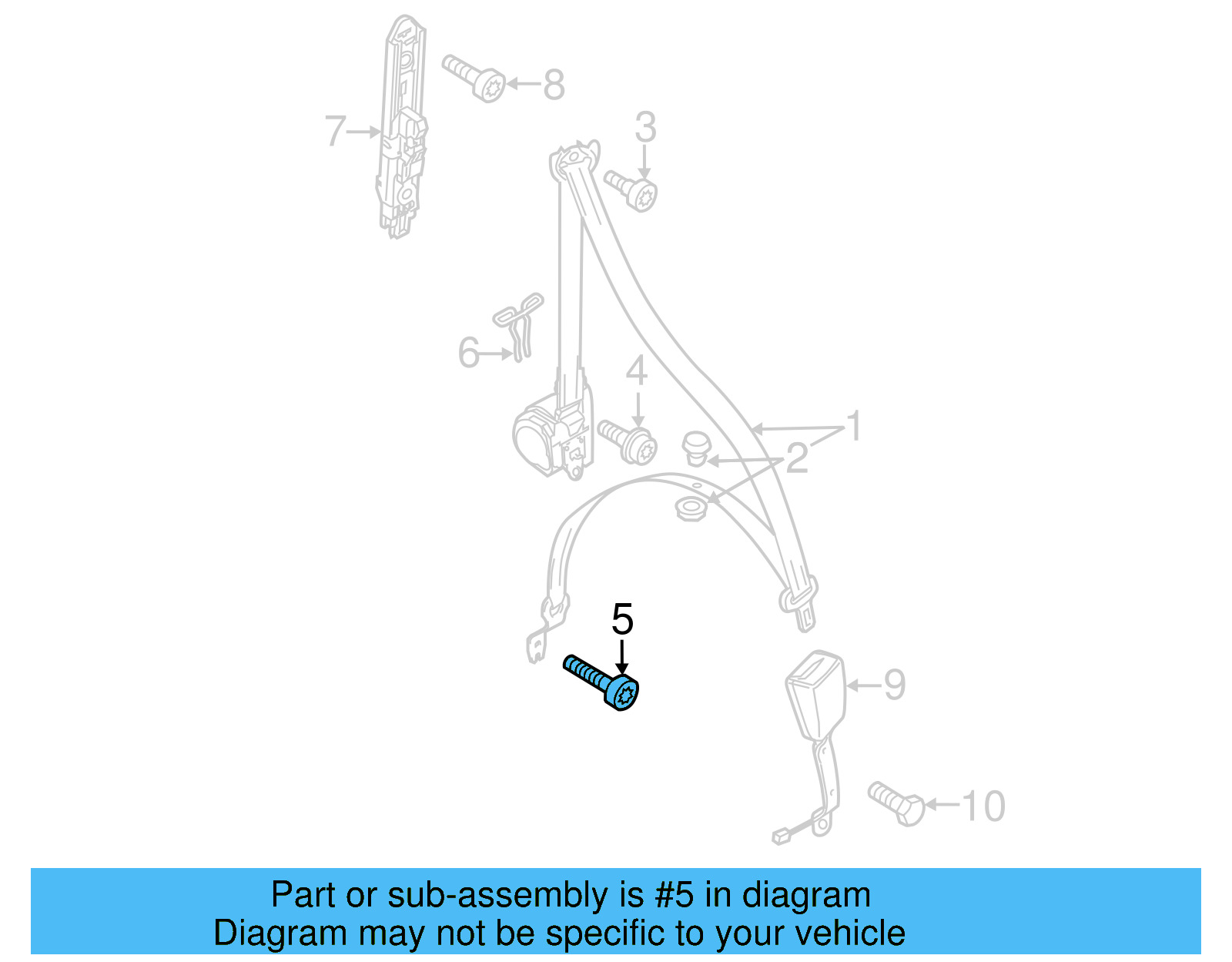 Seat Belt Lap And Shoulder Belt Bolt WHT-005-803 - View 15