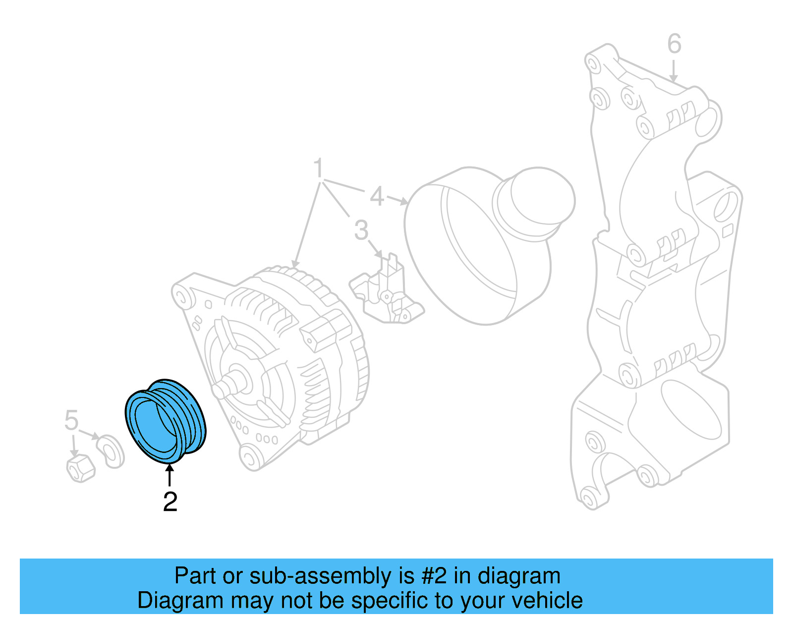 Alternator Pulley 028-903-119-AA - View 4