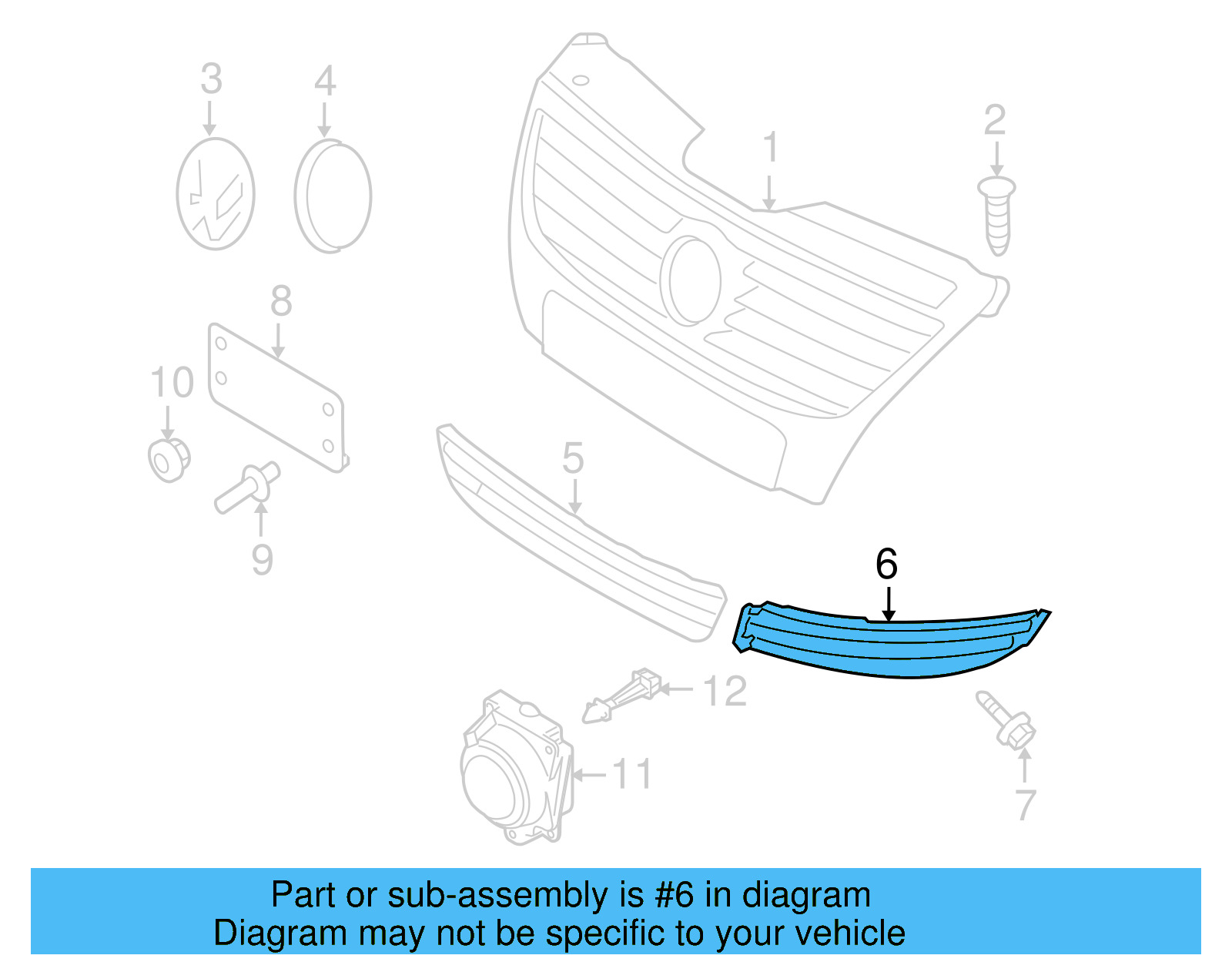 Outer Grille 3C8-853-665-B-9B9 - View 9