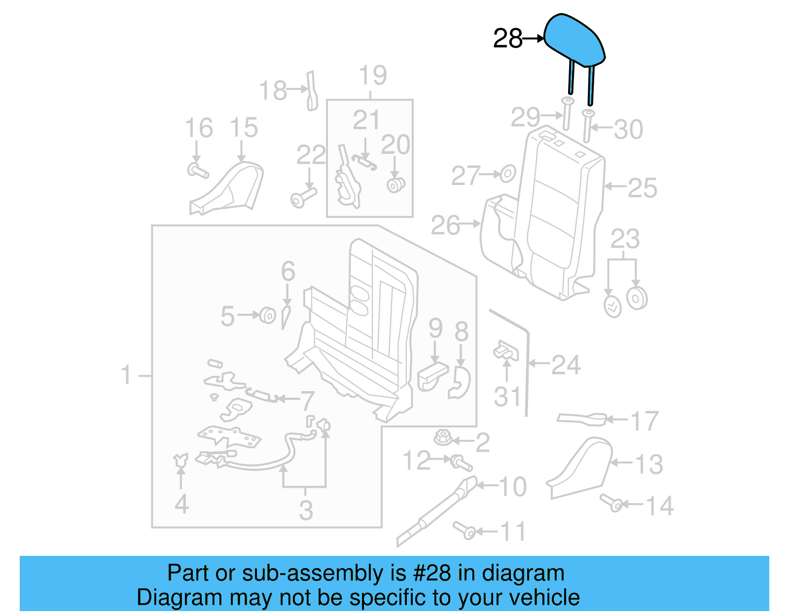 Headrest 5N0-885-901-P-ZRE - View 5