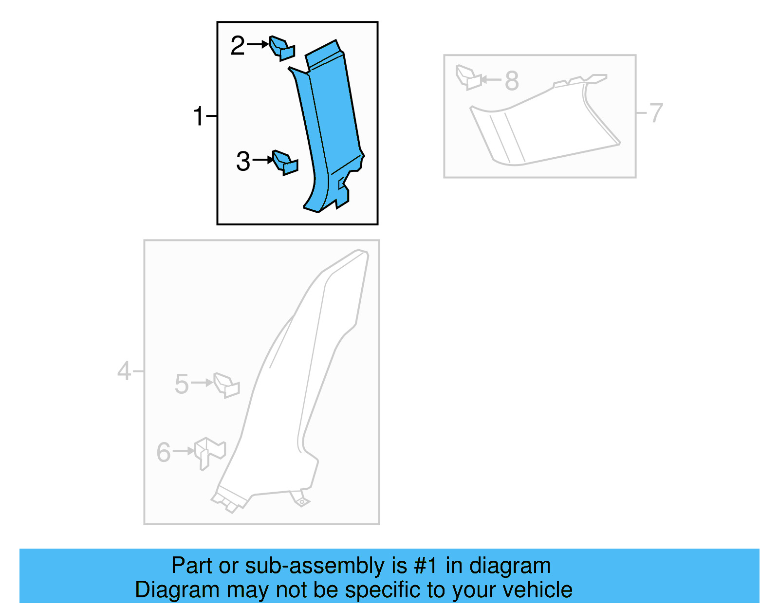 Upper Pillar Trim 5GM-867-287-F-Y20 - View 4