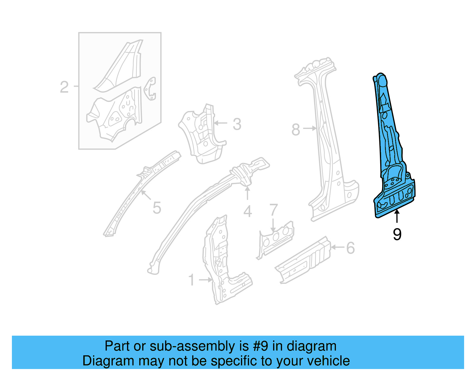 Inner Lock Pillar 1K3-809-443-A - View 6