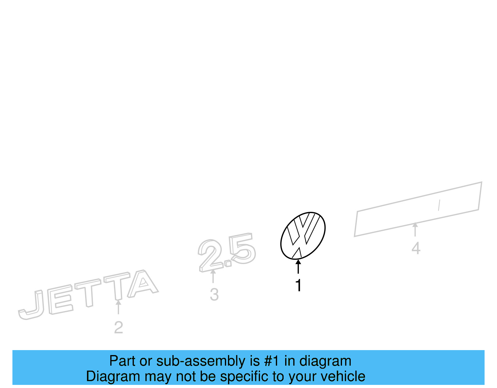 Deck Lid Emblem 1K5-853-630-ULM - View 7