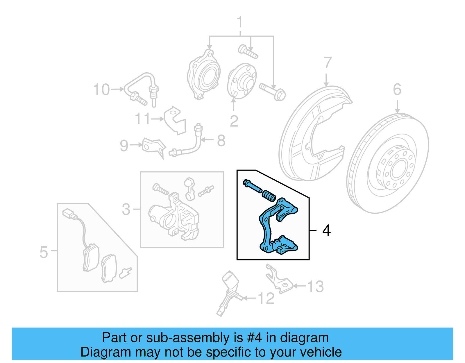 Caliper Mount 3D0-615-425-C - View 4