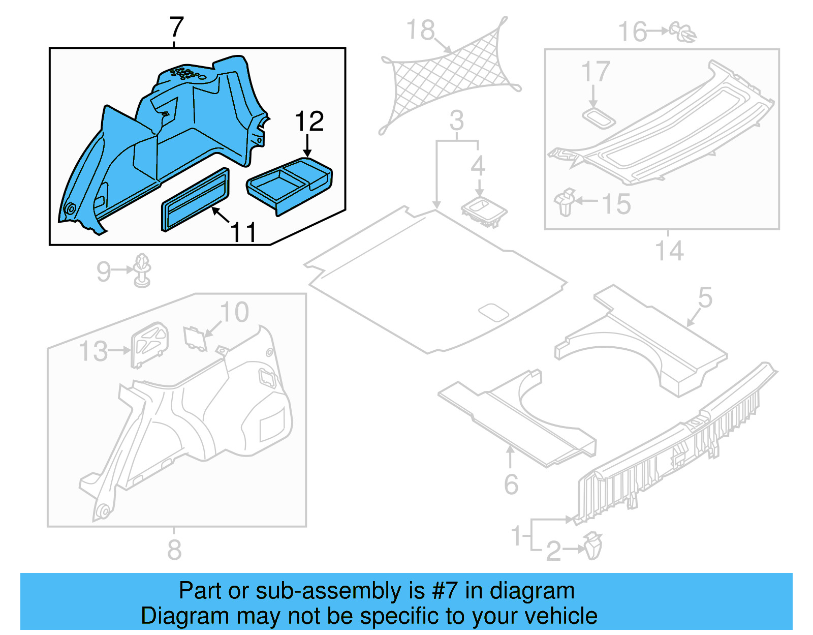 Trunk Trim Panel 561-867-428-P-1BS - View 4