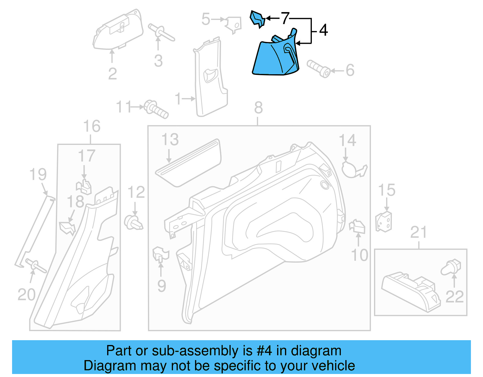 Rear Trim 7P6-867-245-B-POT - View 2