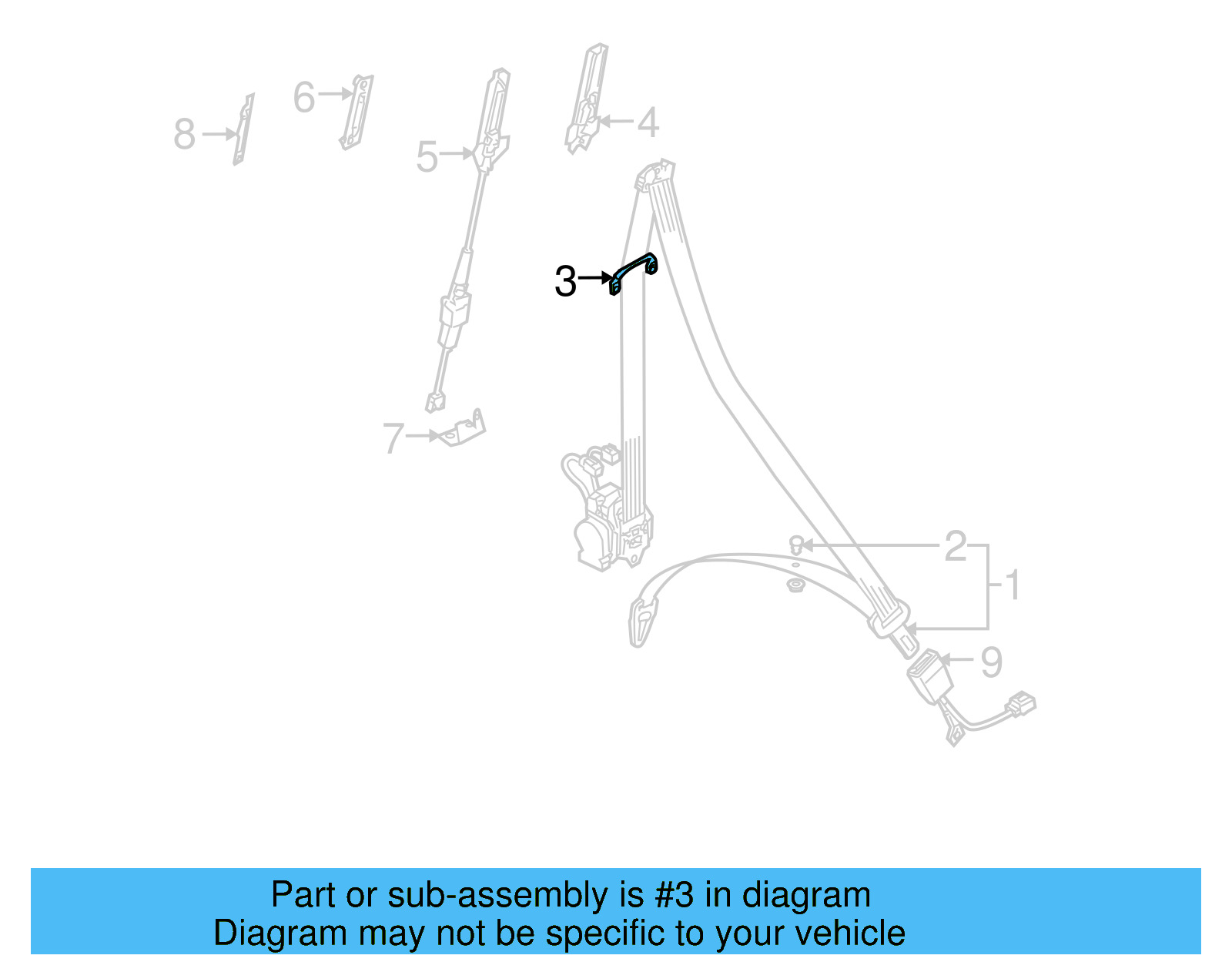 Seat Belt Guide 7L0-857-817 - View 4