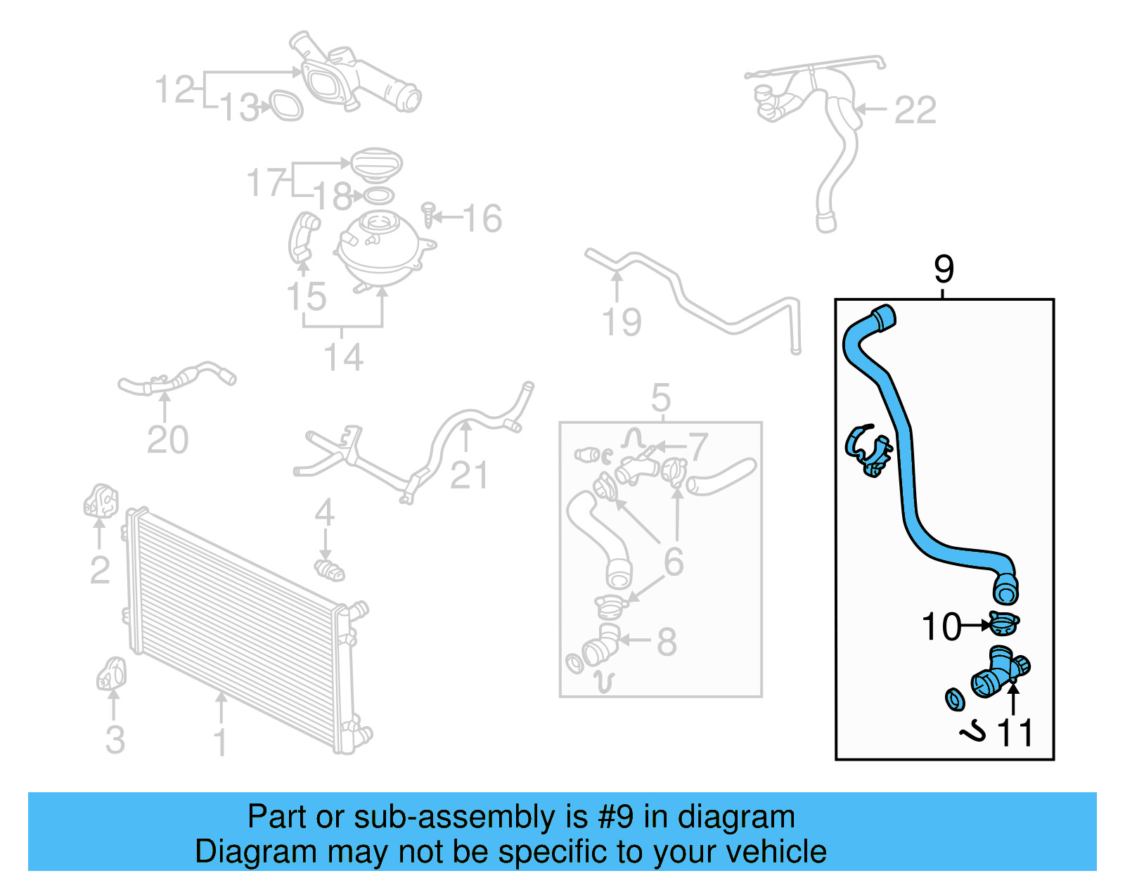Lower Hose 1J0-122-051-AM - View 4