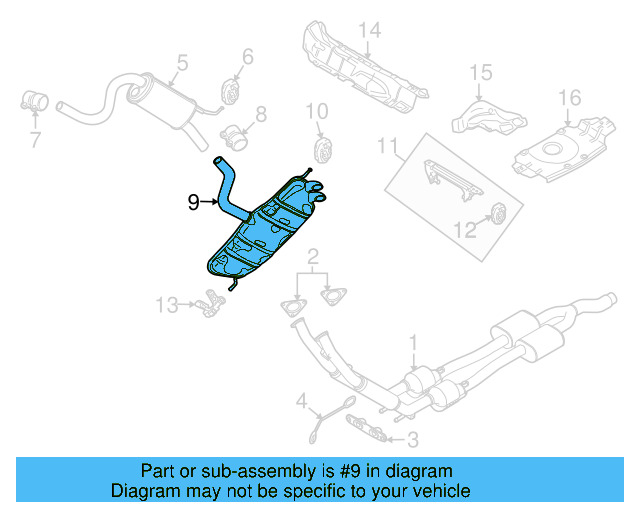Rear Muffler 1Q0-253-609-Q - View 4