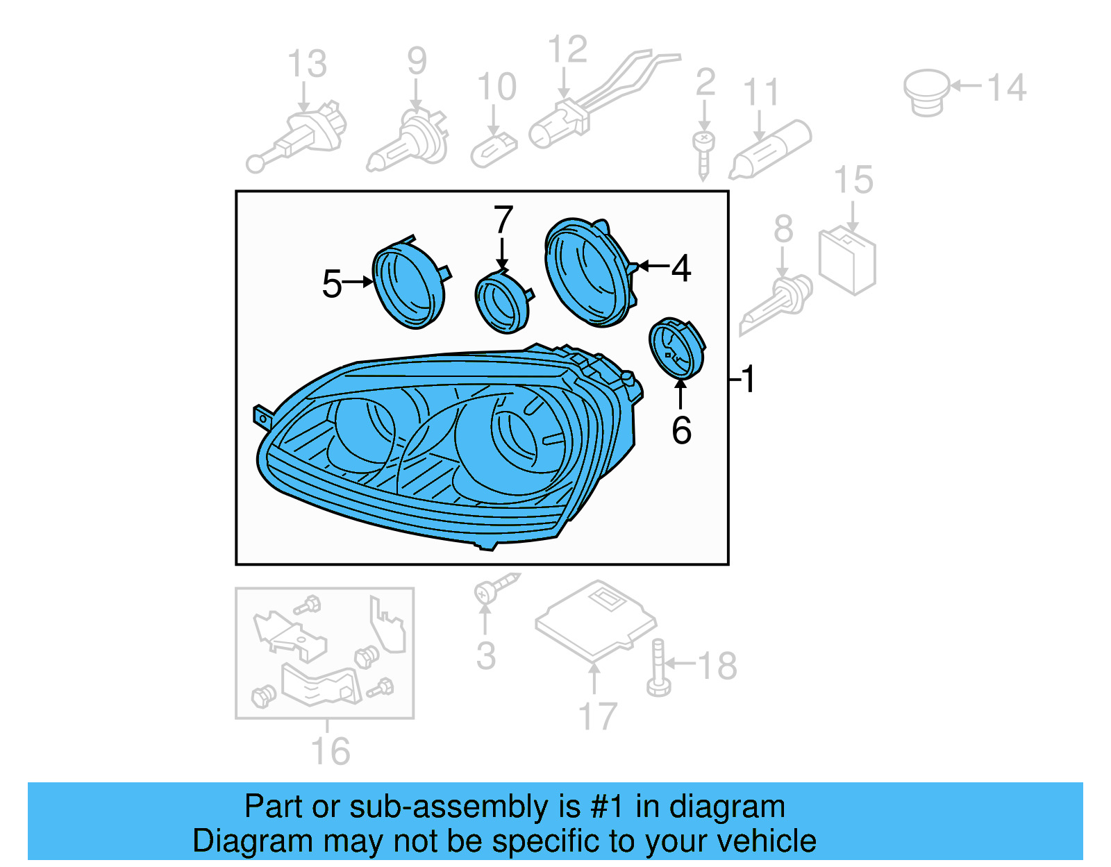 Headlamp Assembly 1K6-941-040-B - View 6