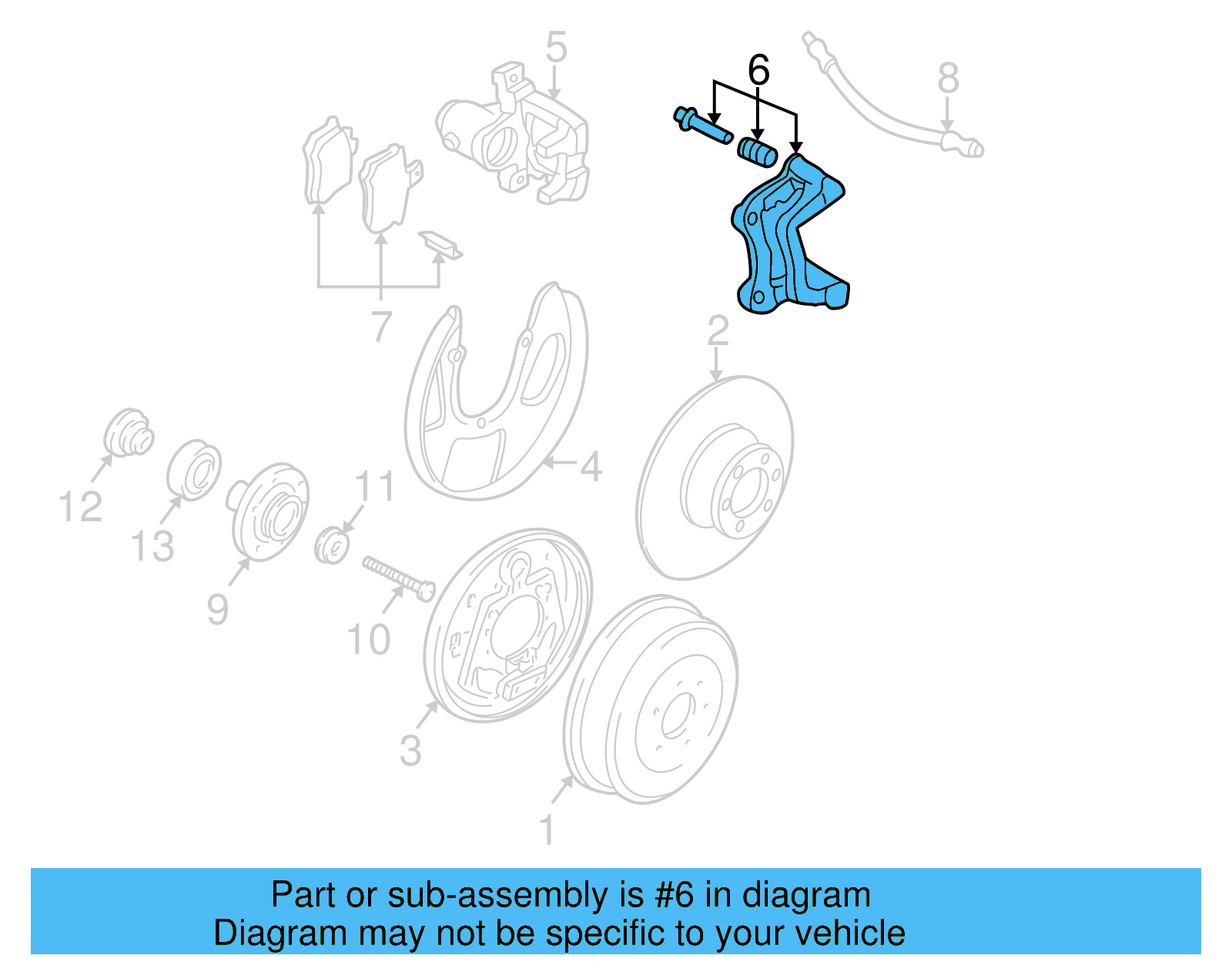 Disc Brake Caliper Bracket 7D0-615-425-B - View 4