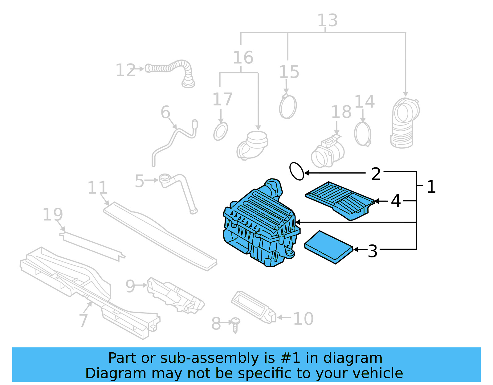 Air Cleaner Assembly 5Q0-129-607-BB - View 7