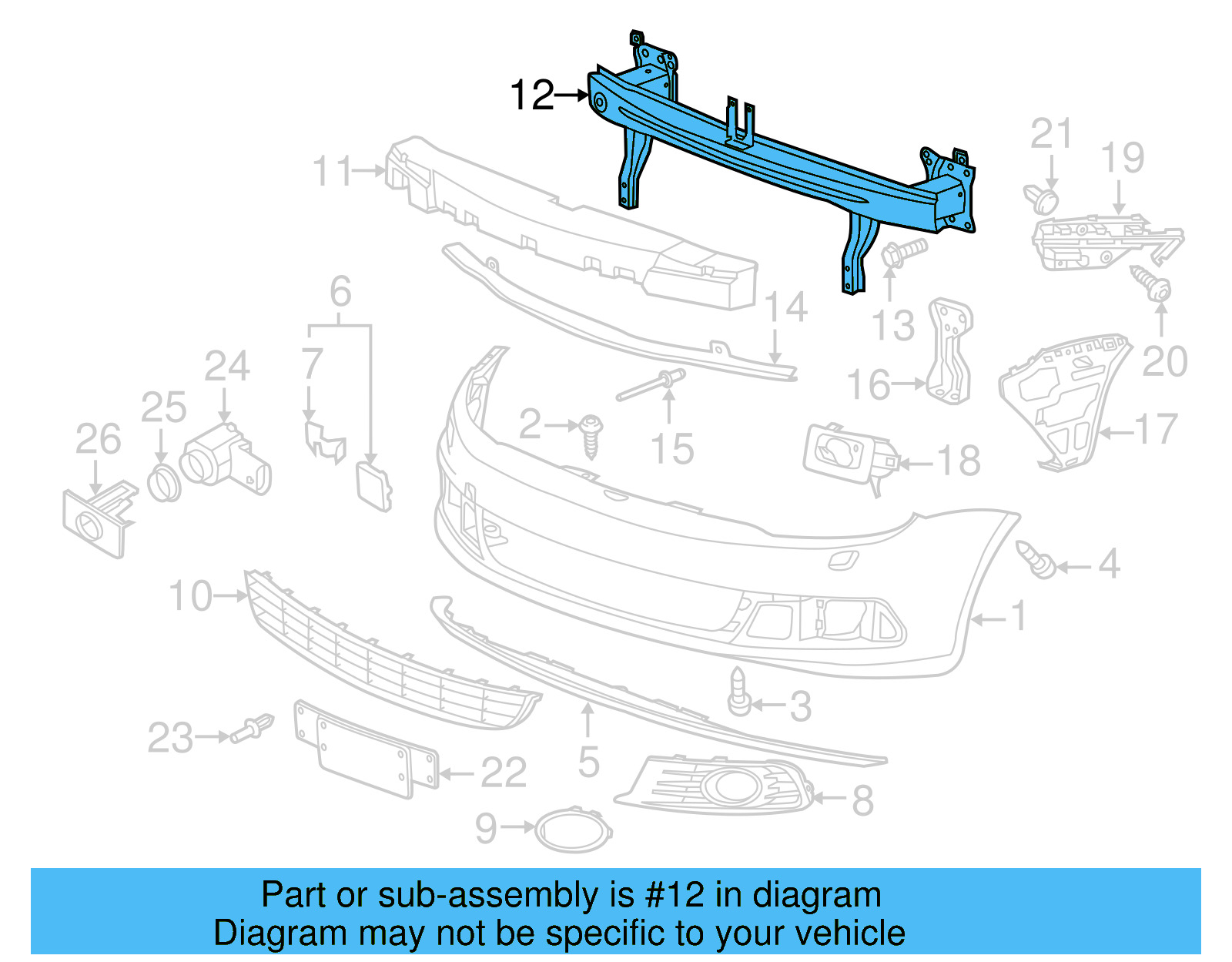 Impact Bar 1Q0-807-109-F - View 3