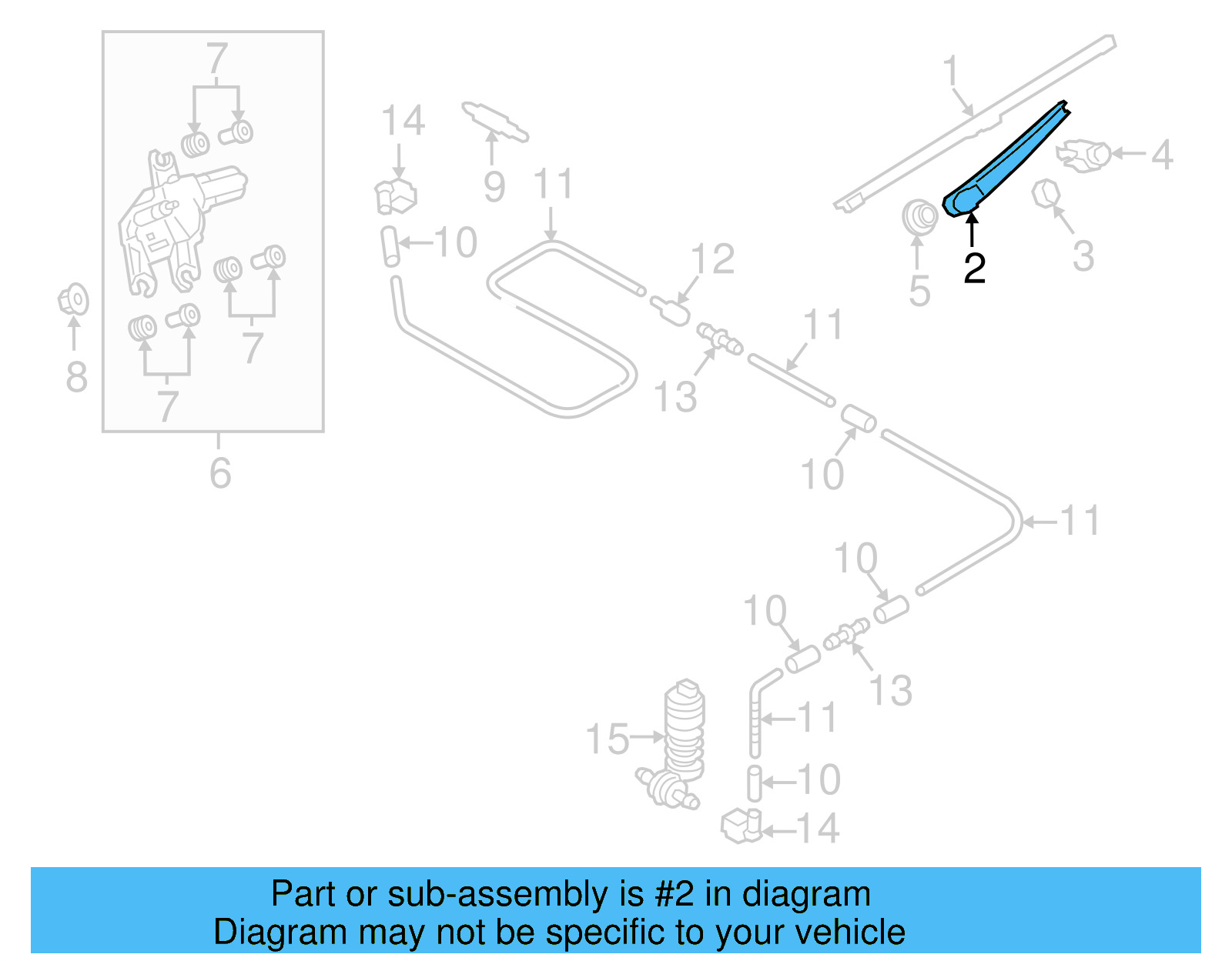 Back Glass Wiper Arm 5GM-955-707-A - View 9