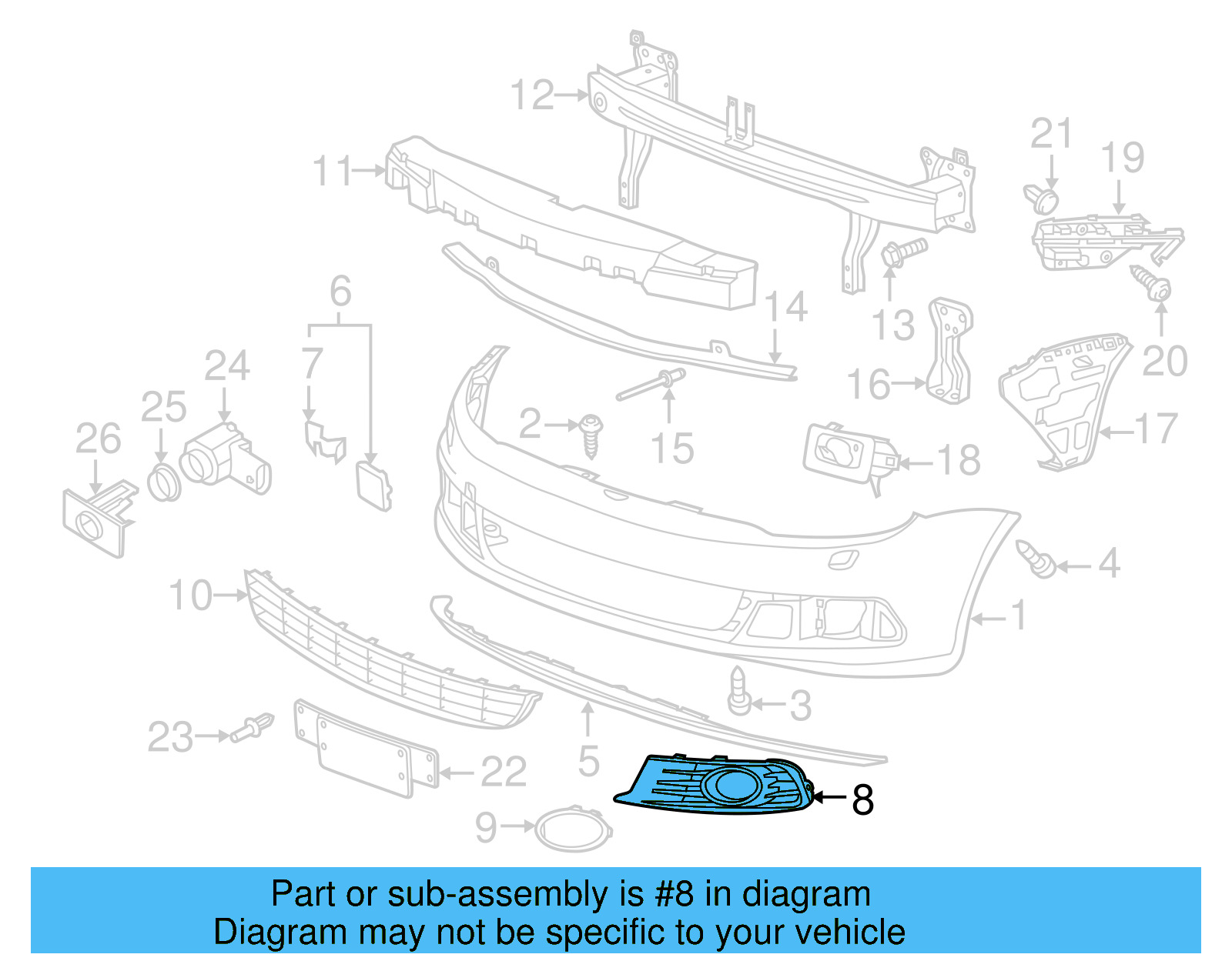 Outer Grille 1Q0-854-662-C-RYP - View 3