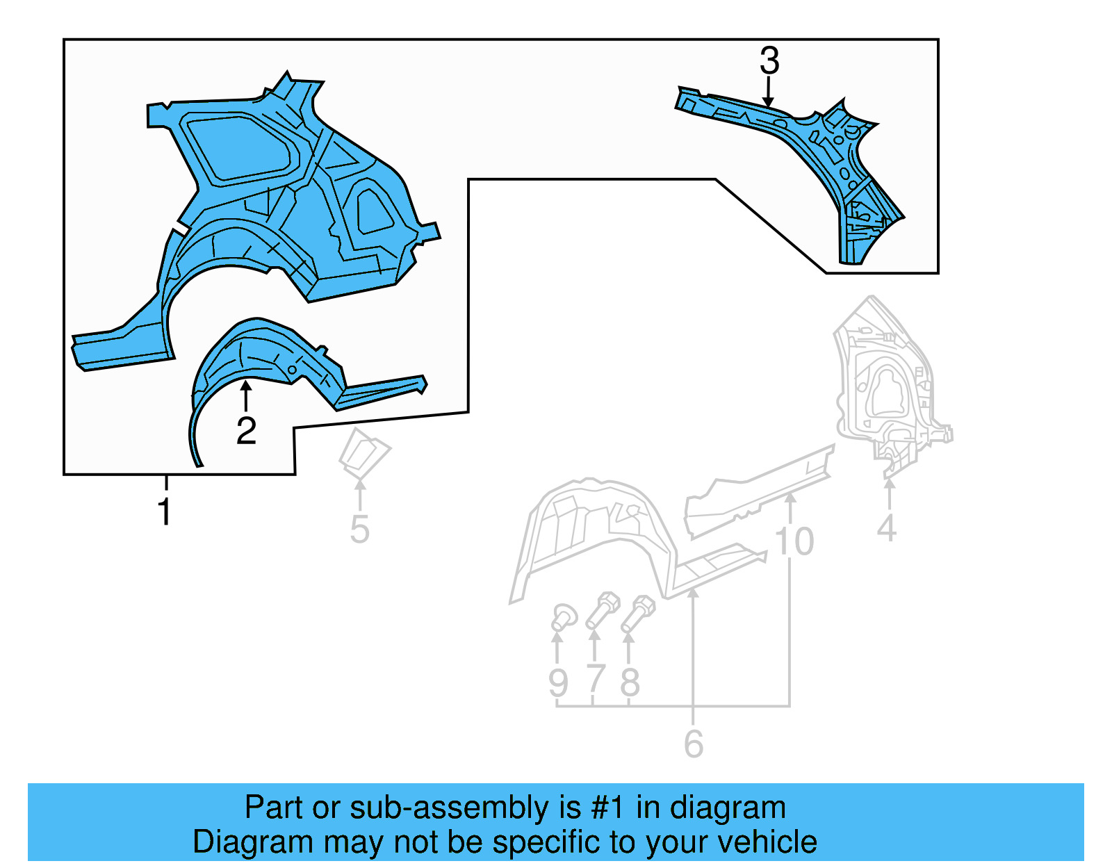 Inner Panel Assembly 1K9-809-403 - View 10