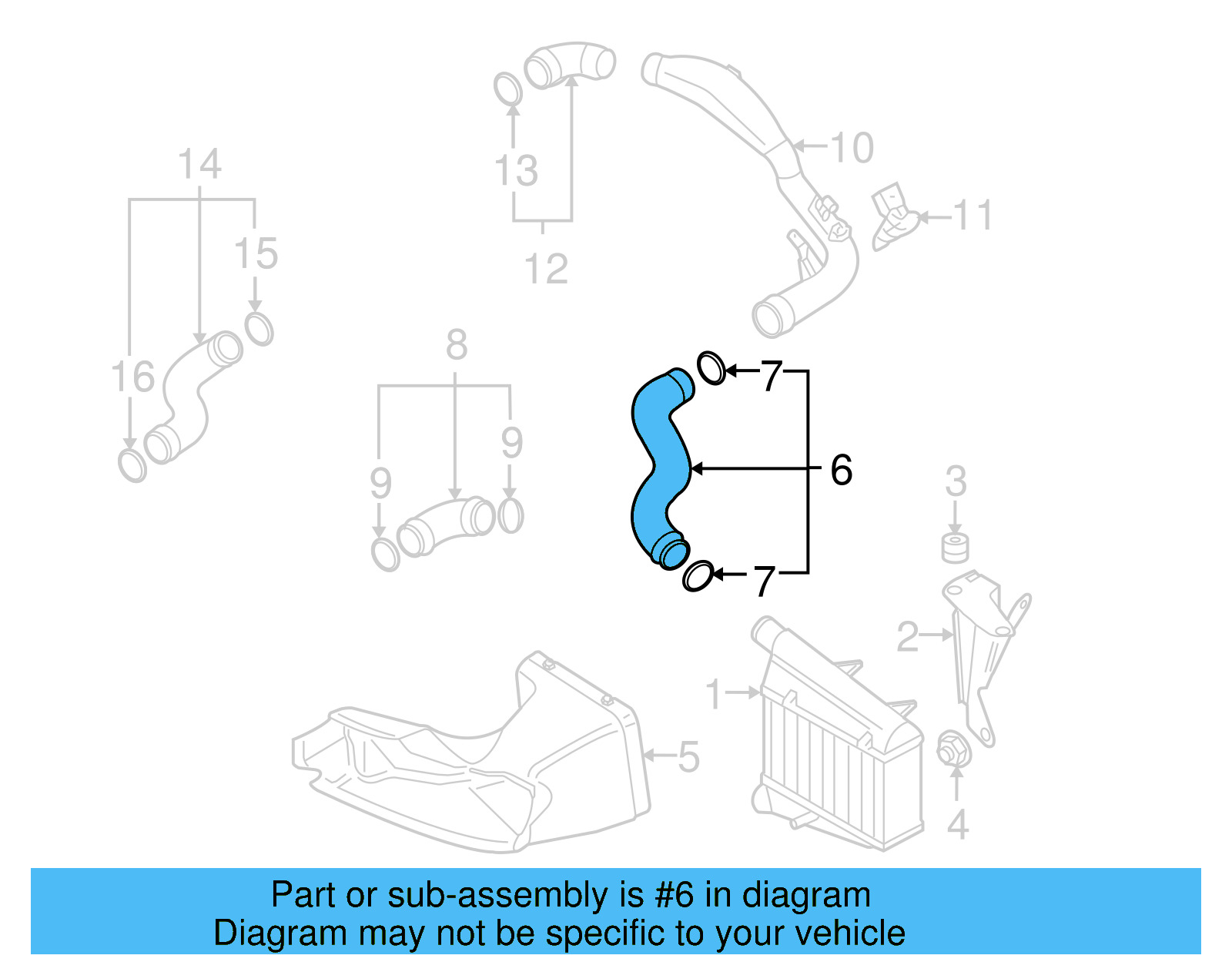 Upper Press Hose 3B0-145-834-N - View 6