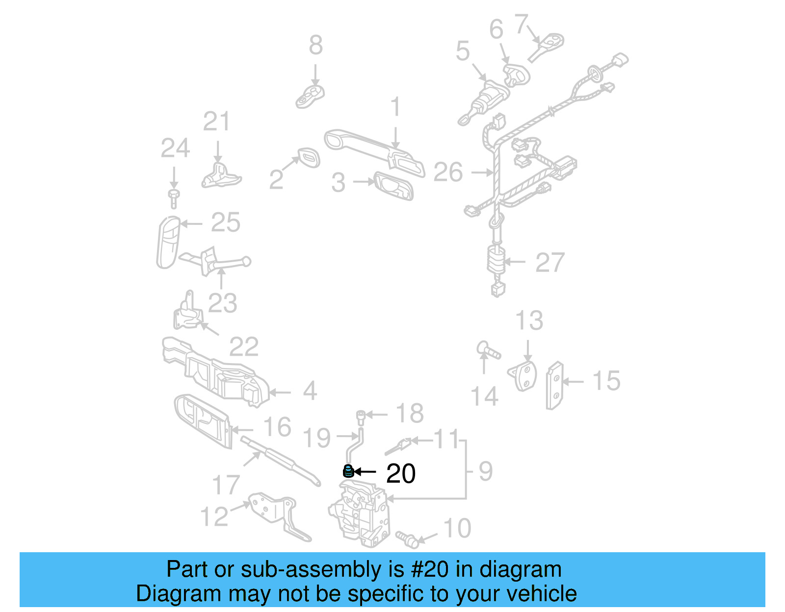 Door Lock Rod Clip 3B0-837-861-A - View 23