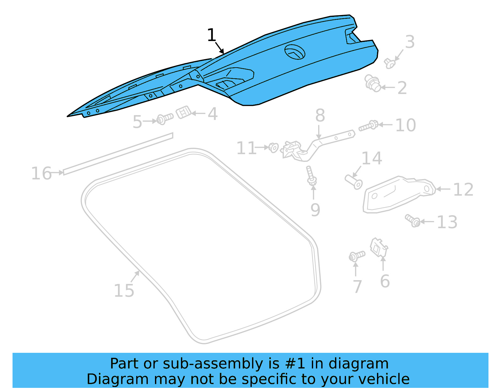 Lift Gate 3G8-827-025-B - View 3