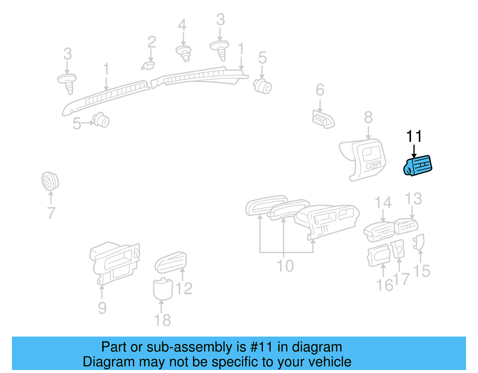 Vent Grille 1H1-819-708-01C - View 4