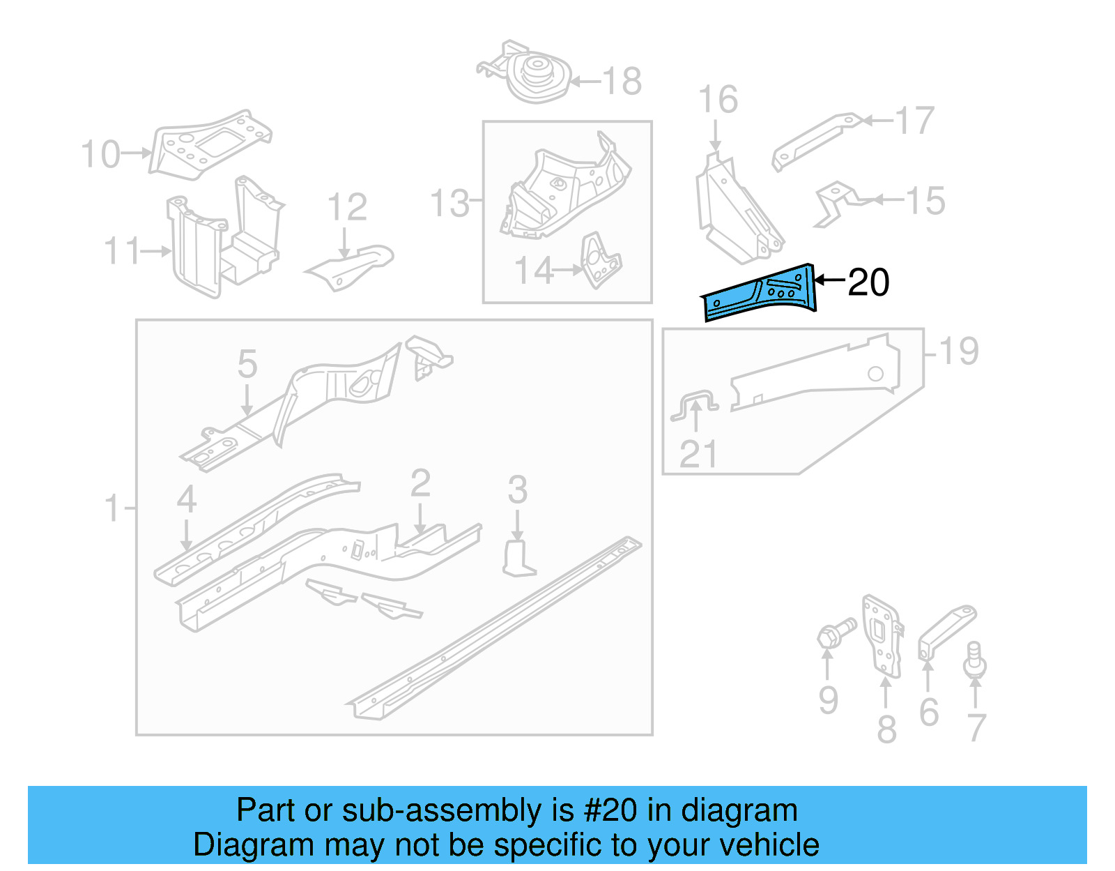 Upper Rail Reinforcement 5N0-809-148 - View 4