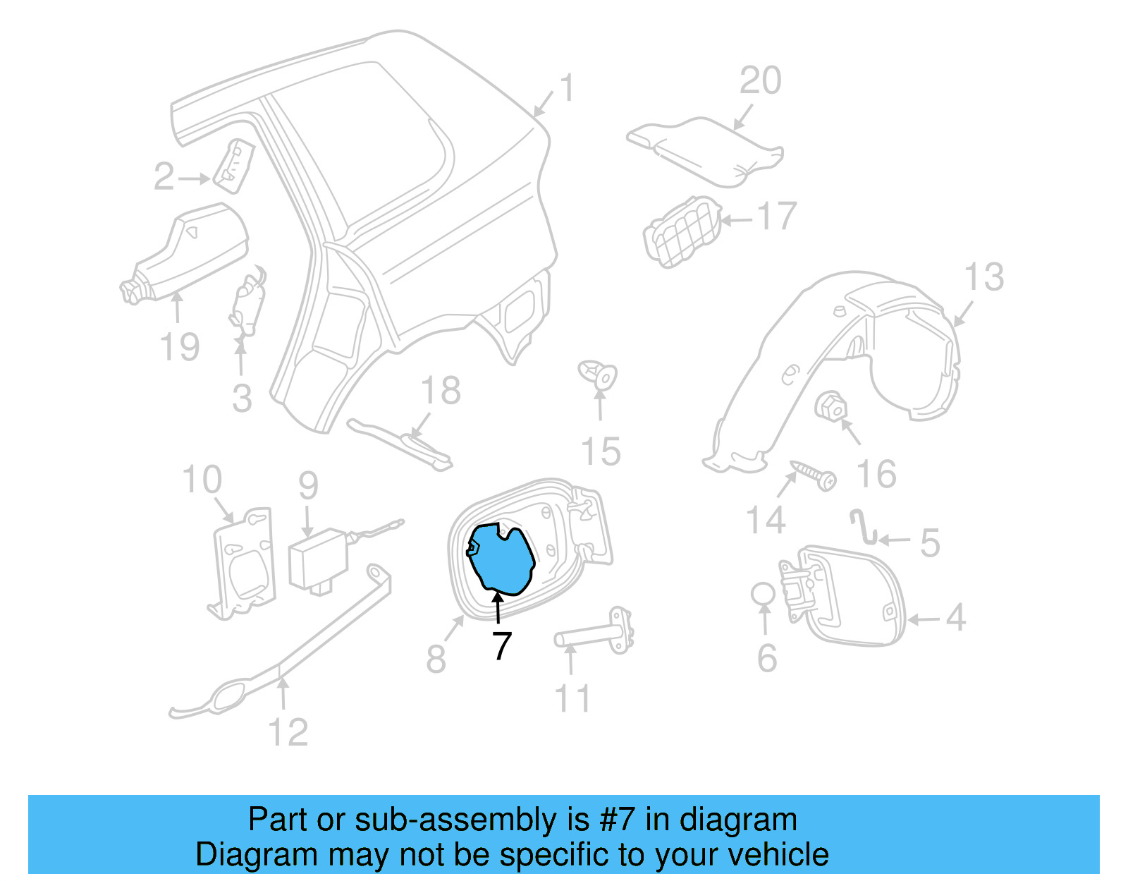 Fuel Filler Housing 7L0-201-251 - View 4