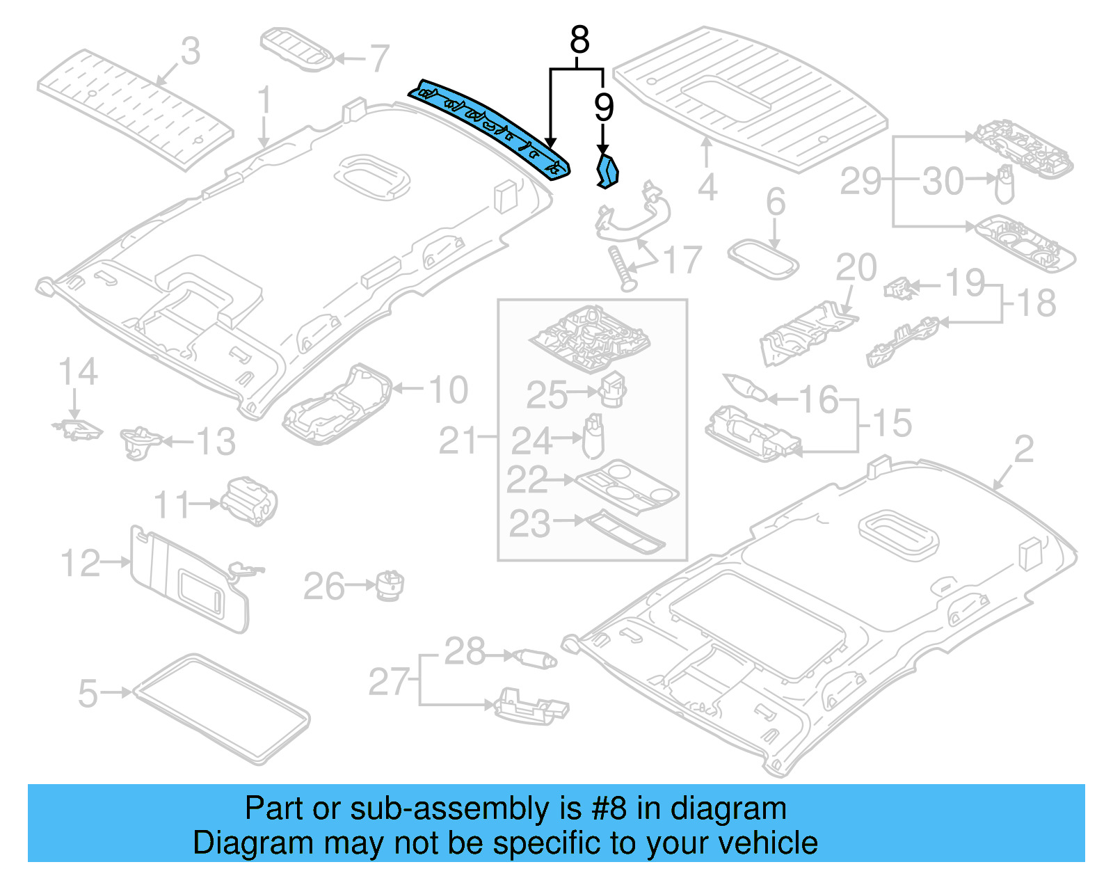 Roof Opening Trim 1K9-867-617-C-6K8 - View 9