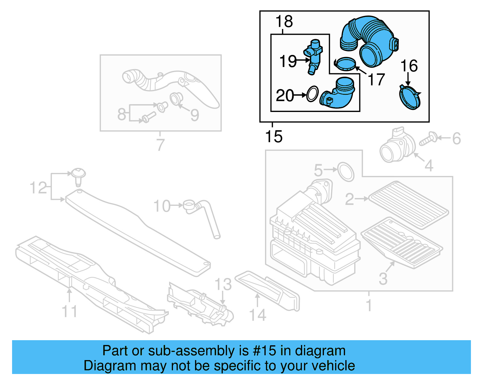 Intake Hose 5Q0-129-654-F - View 6