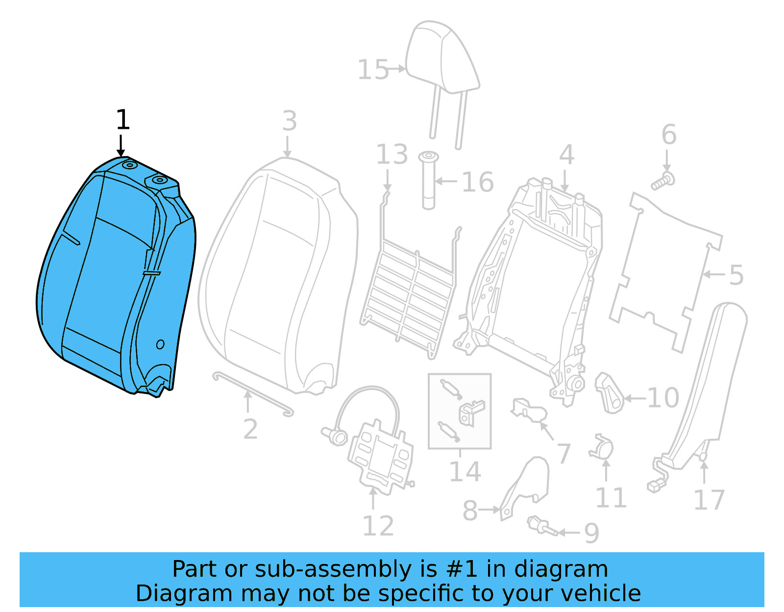 Seat Back Cover 17A-881-806-B-FYM - View 6