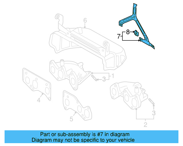 Exhaust Manifold Heat Shield Bracket 022-253-049-AL - View 4