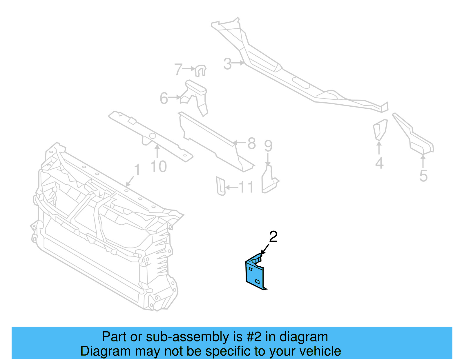 Radiator Support Mount Bracket 3D5-805-657-A - View 9