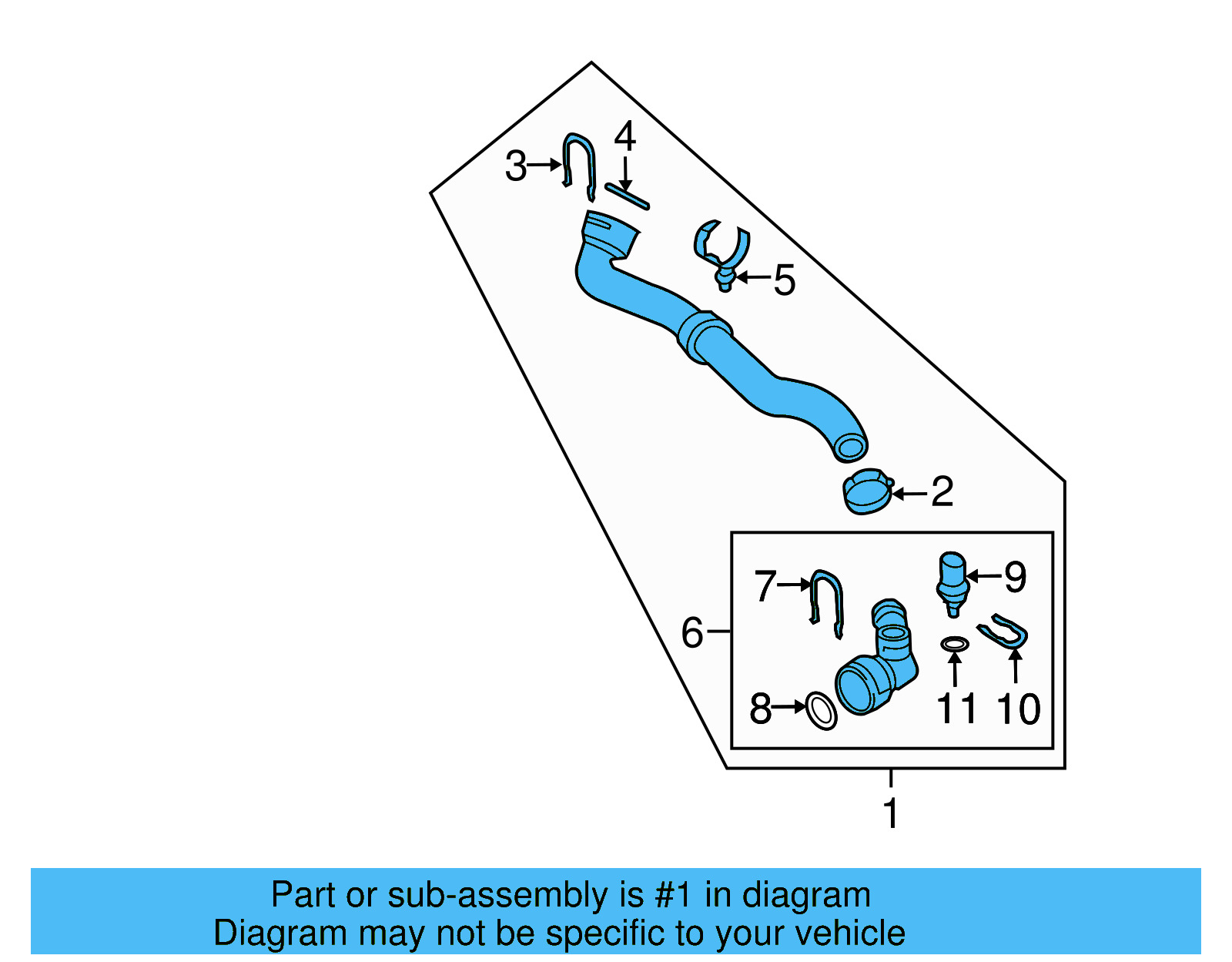 Lower Hose 3C0-122-051-BQ - View 13
