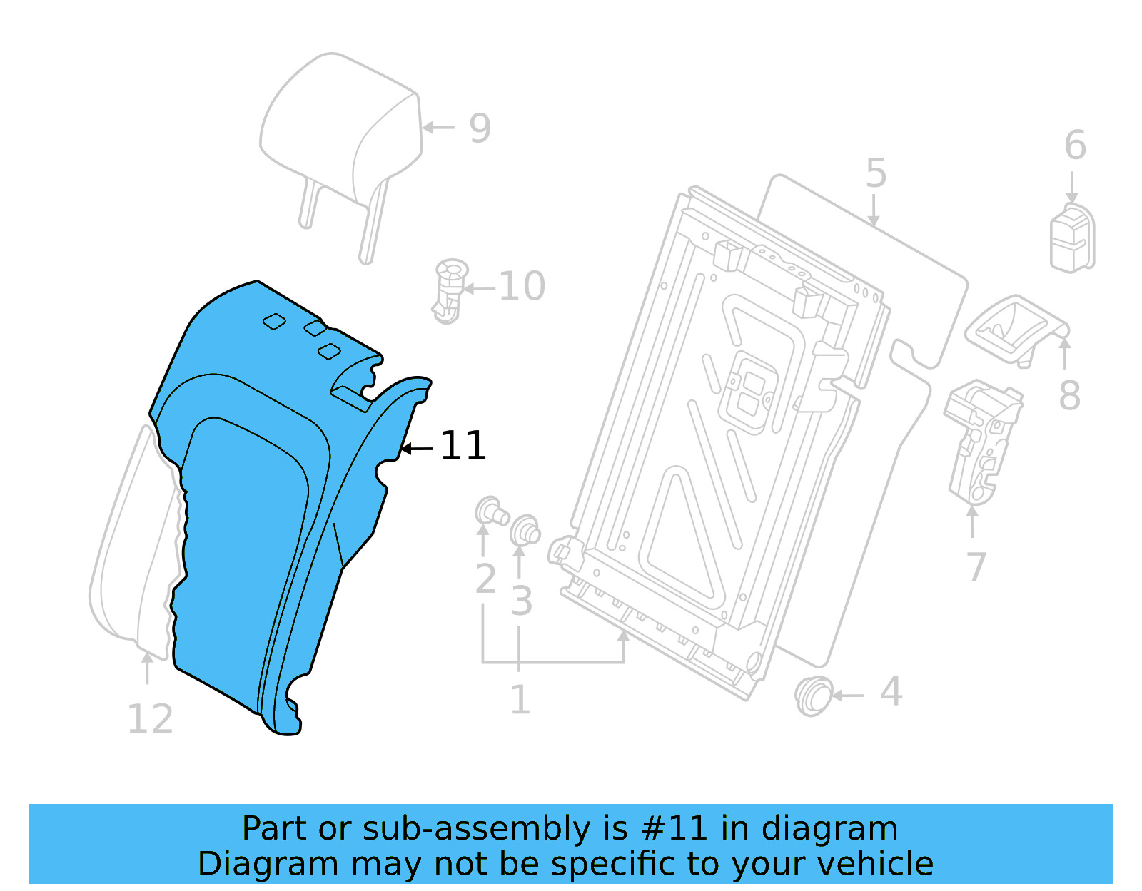 Seat Back Cover 2GJ-885-805-ASH - View 4