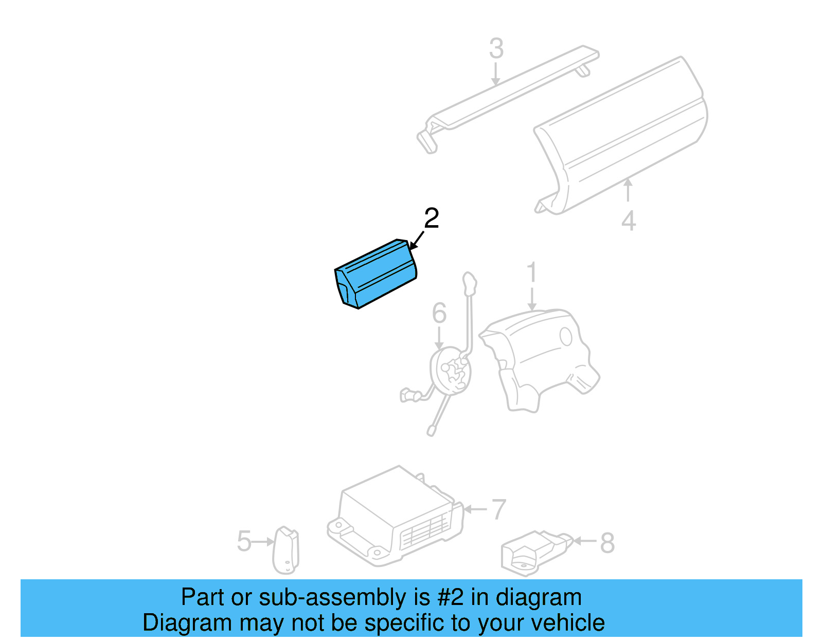 Passenger Air Bag 1H0-880-204-B - View 2