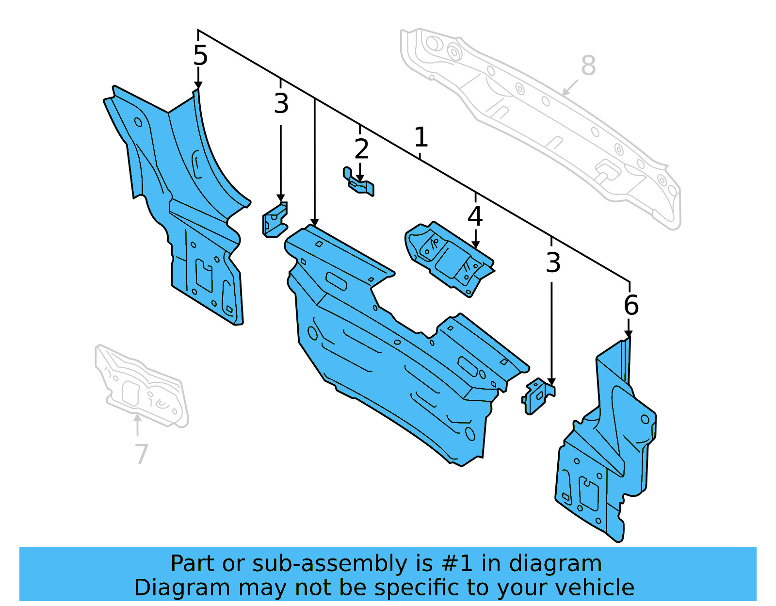 Rear Body Panel 2GJ-813-301-A - View 3