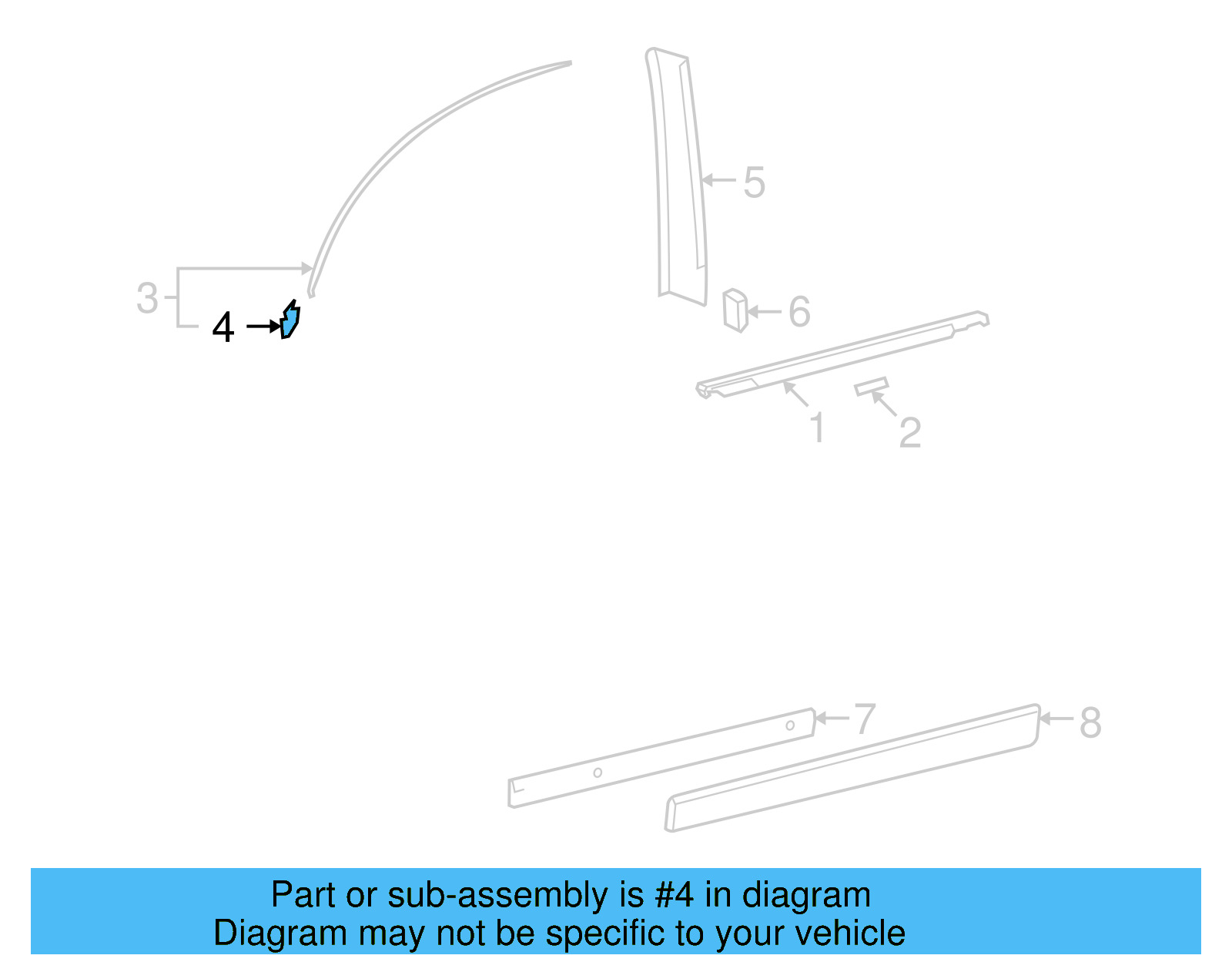 Frame Trim Clip 3D4-837-995-D - View 4