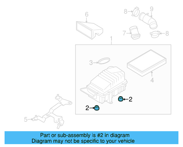 Air Filter Housing Grommet 036-129-689-B - View 25