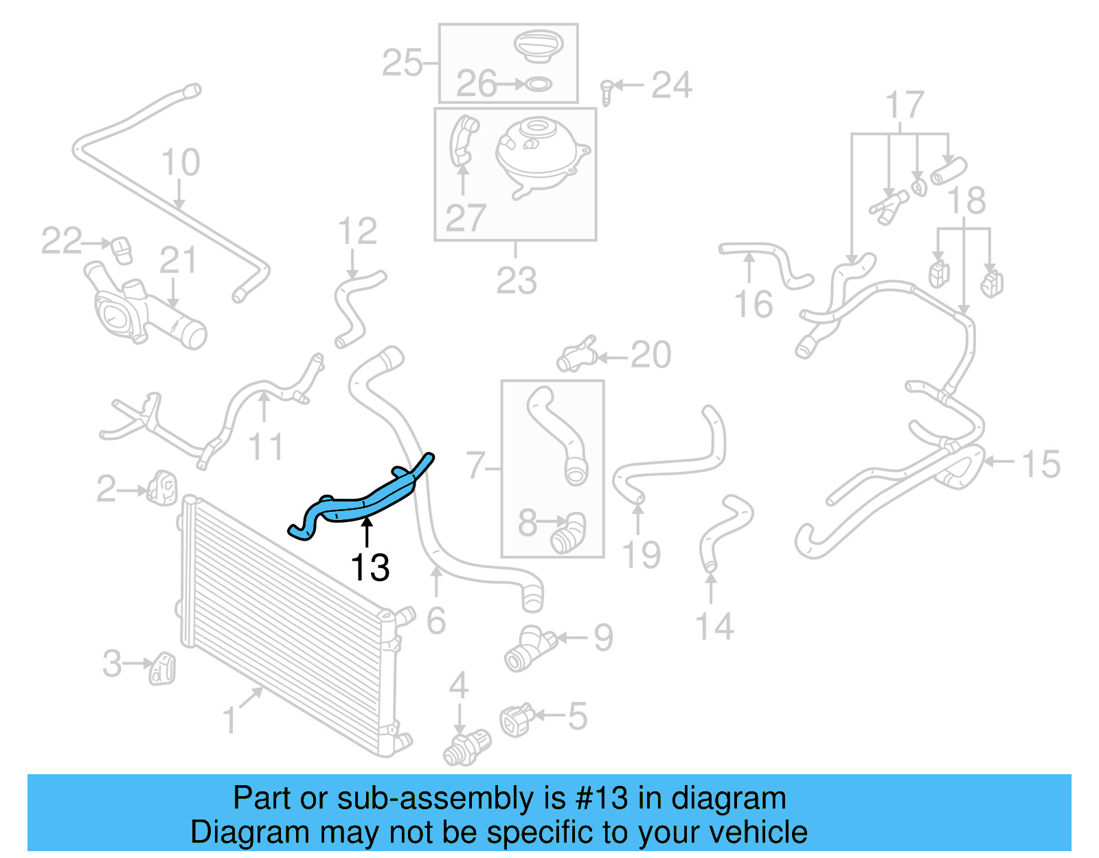 Engine Coolant Hose 1J0-121-086-R - View 6