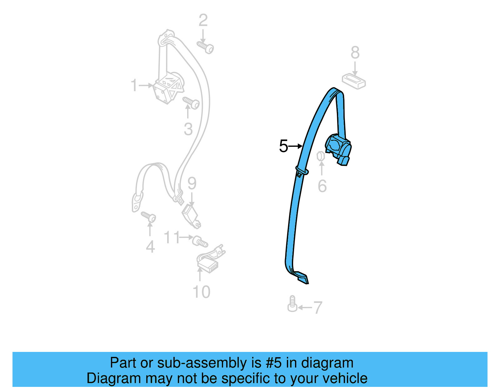 Lap & Shoulder Belt 7P0-857-807-A-HCP - View 6