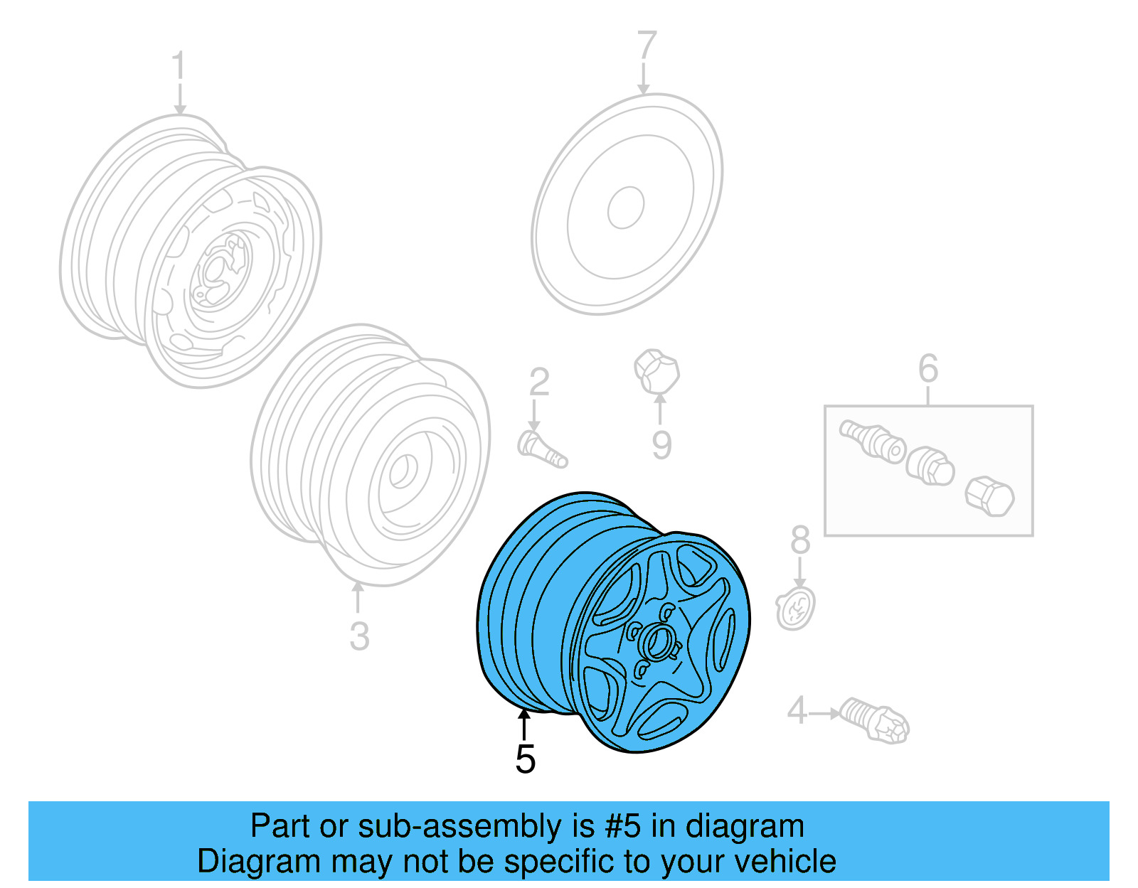 Wheel, Alloy 1HM-601-025-H-9QL - View 8