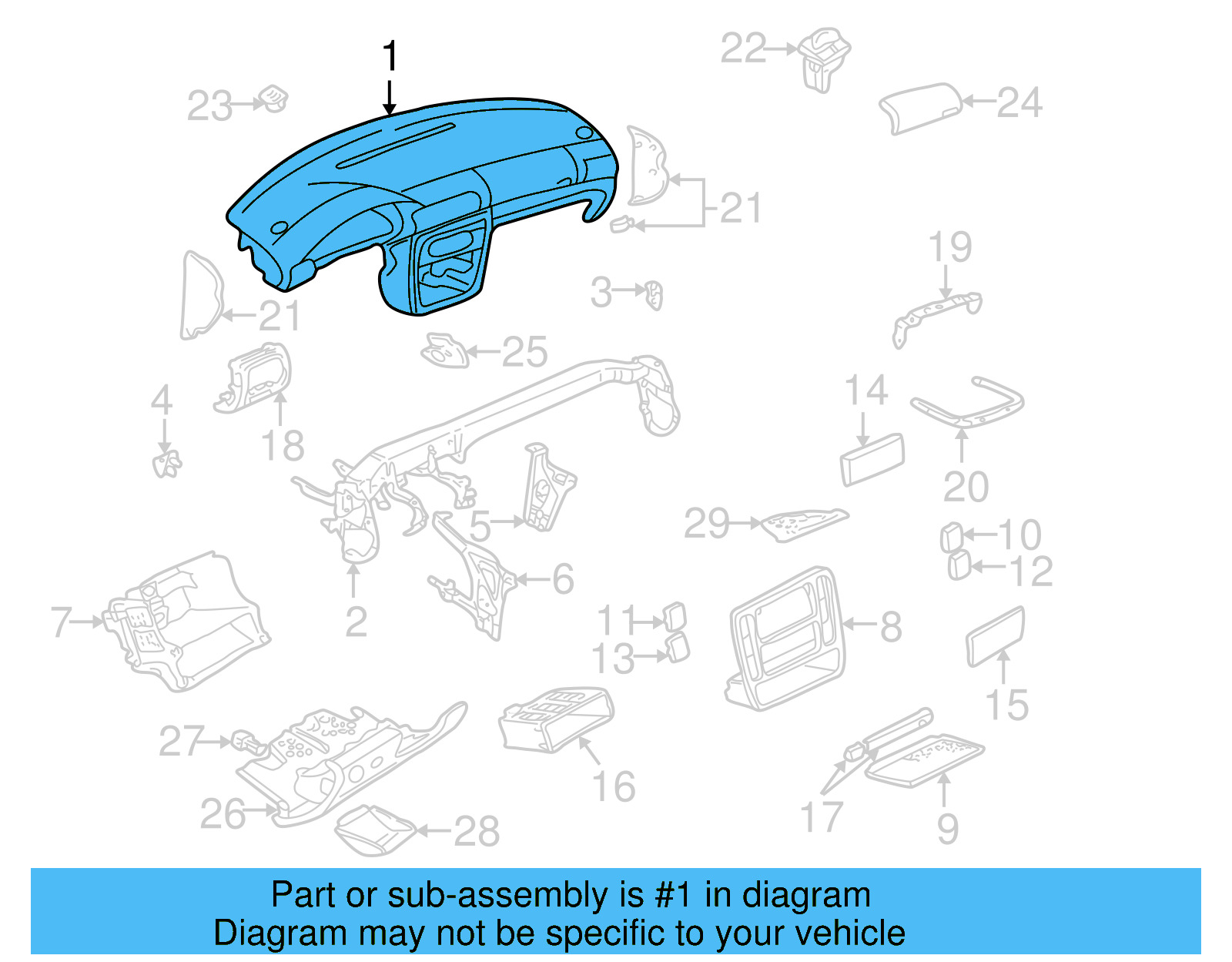 Instrument Panel 3B1-857-002-BL-LWE - View 4